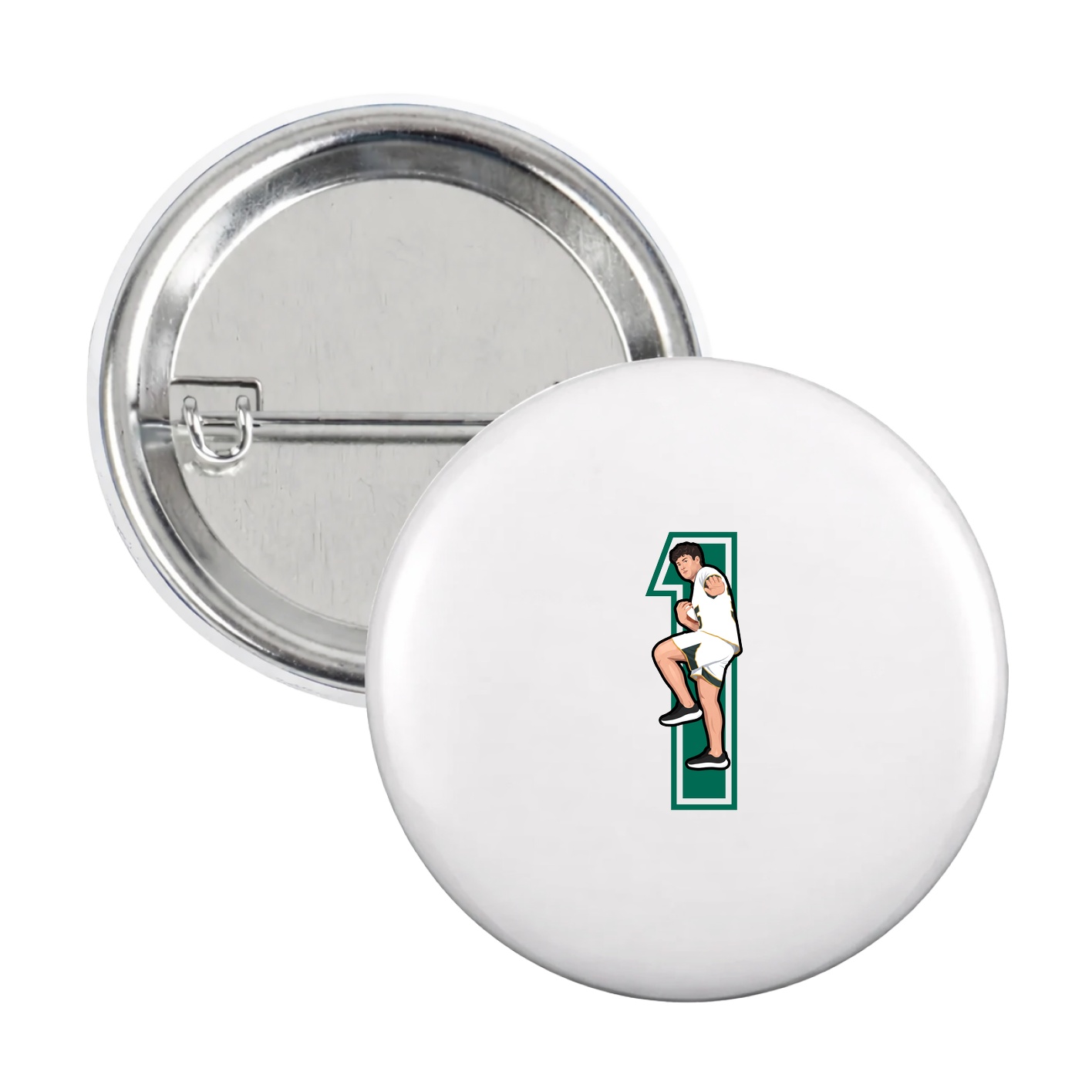 Game Day Button — Number in White