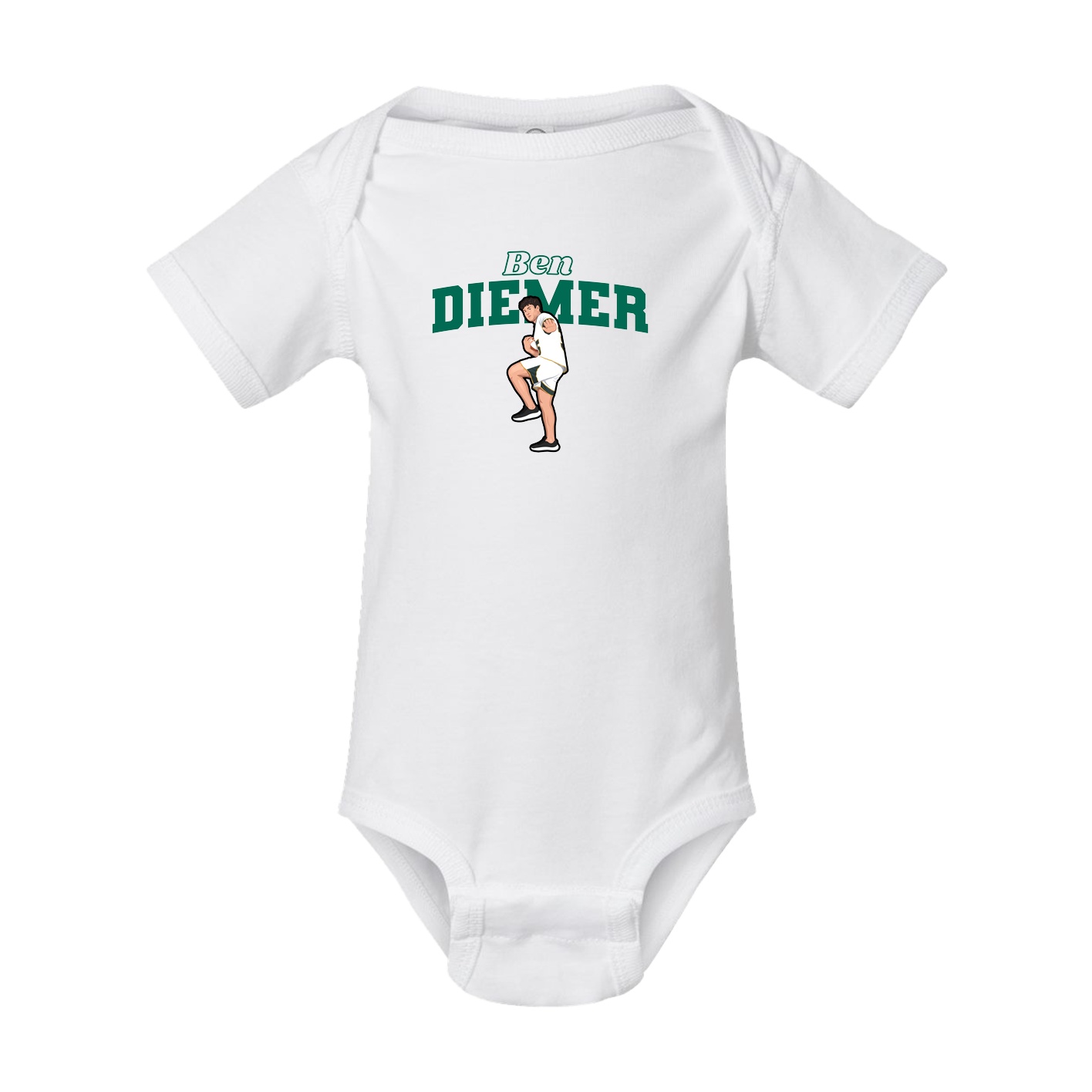 Baby Onesie — Name Arch in White