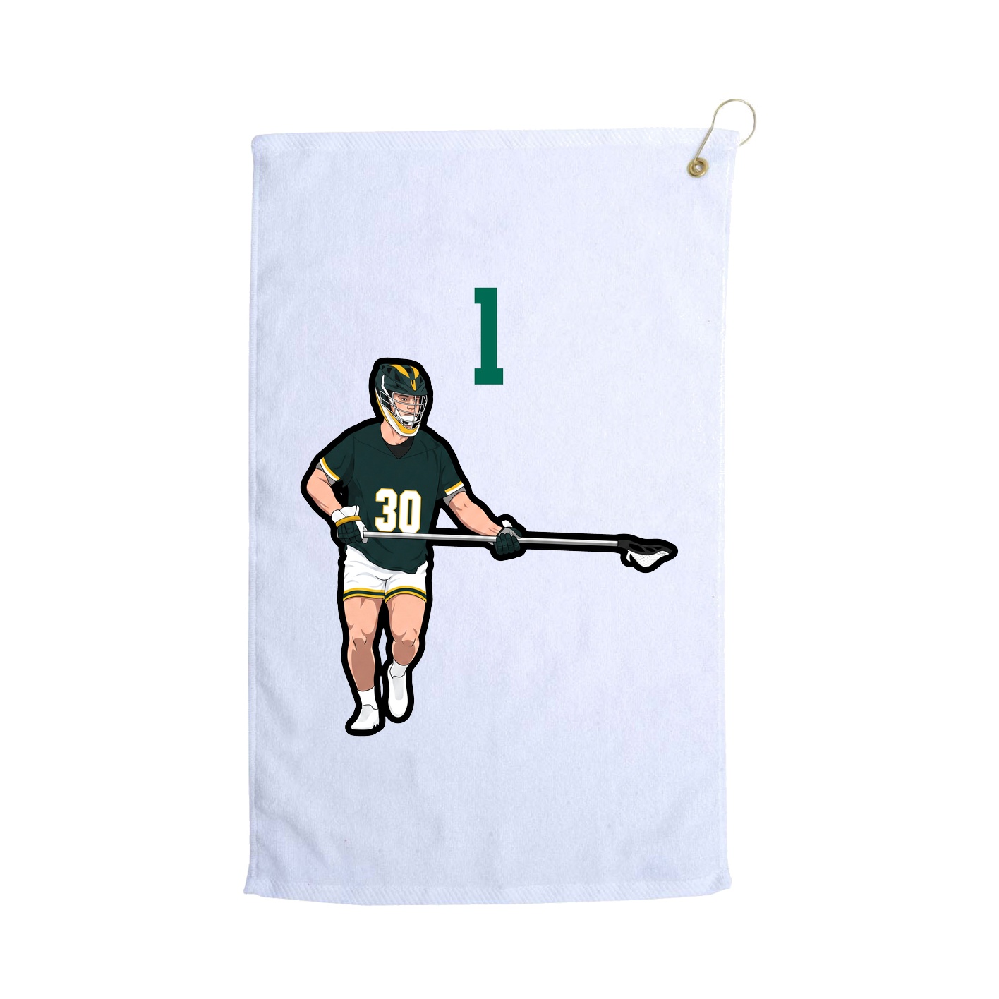 Golf Towel — Number Top in White