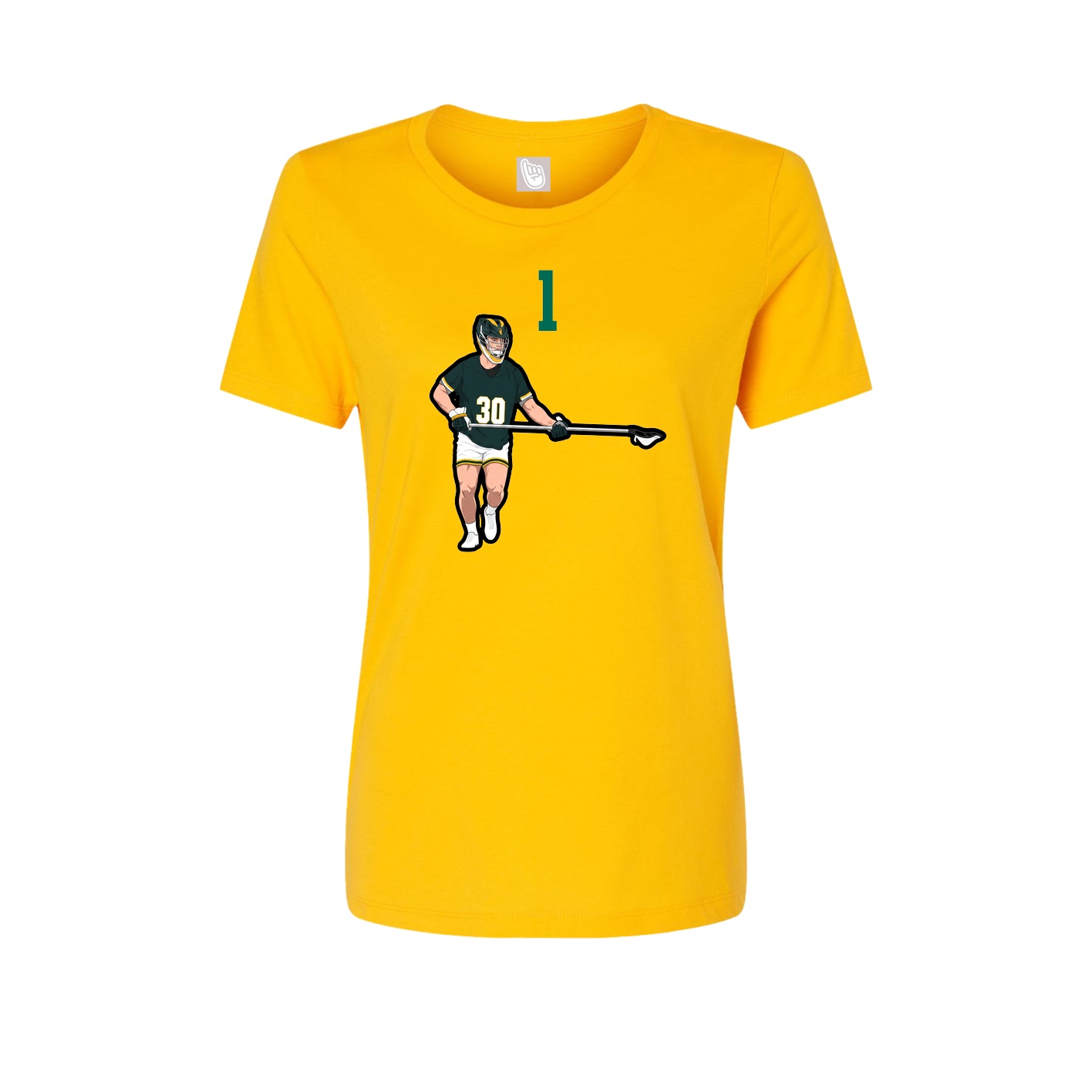 Fitted Women's Tee — Number Top in Gold