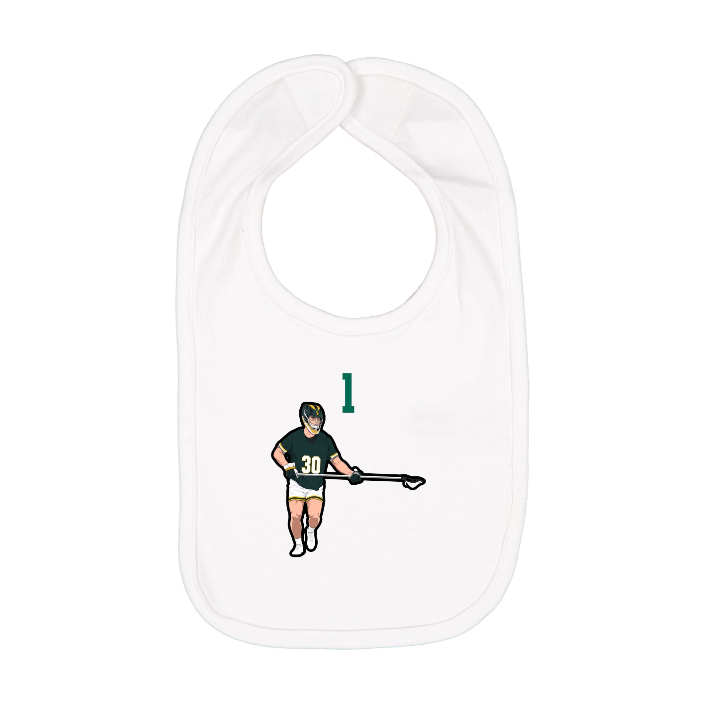Infant Bib — Number Top in White