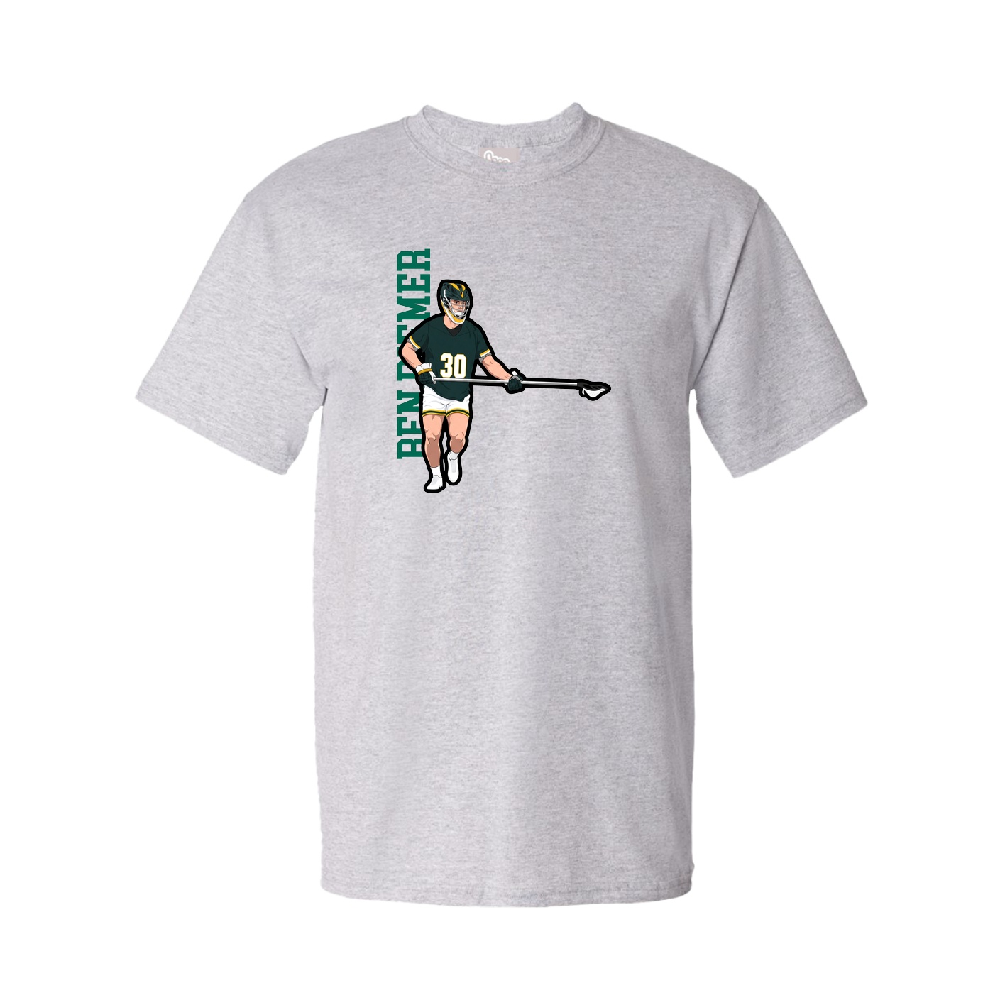 Tee — Name Vertical in Grey