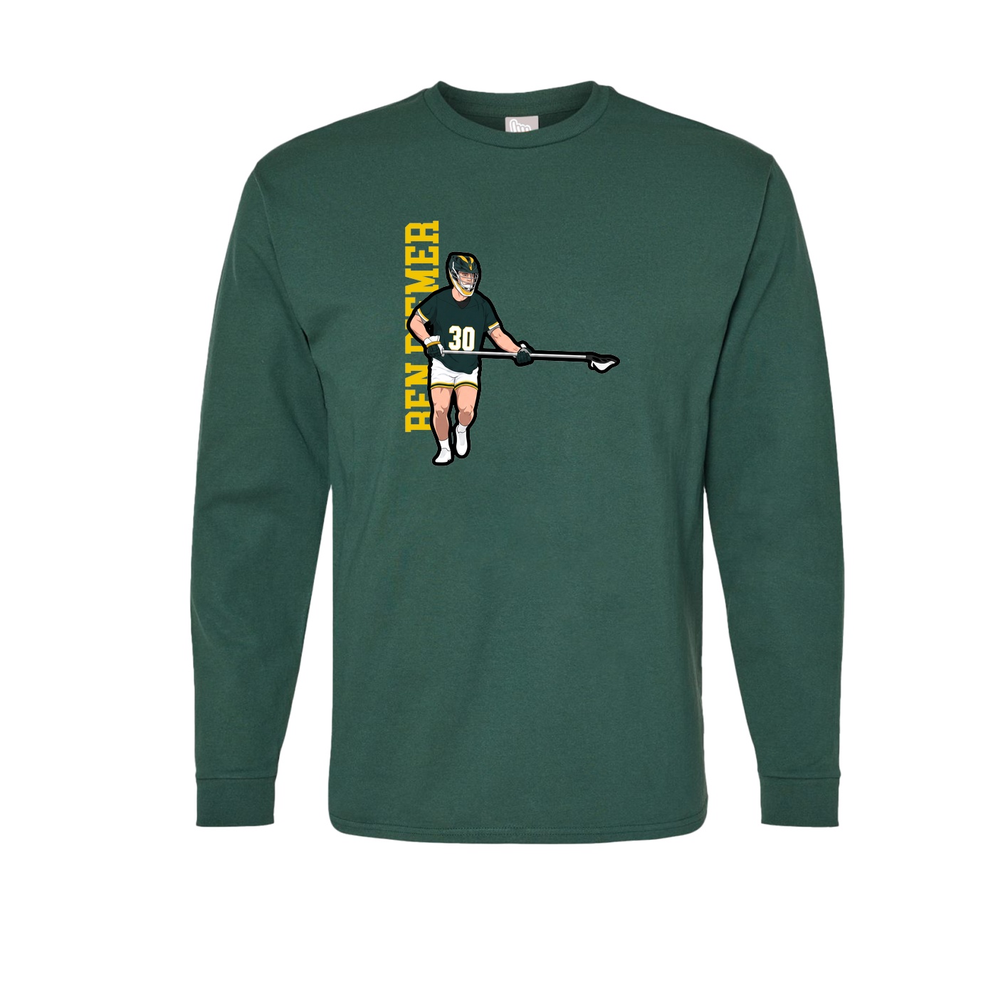 Long Sleeve Tee — Name Vertical in Green