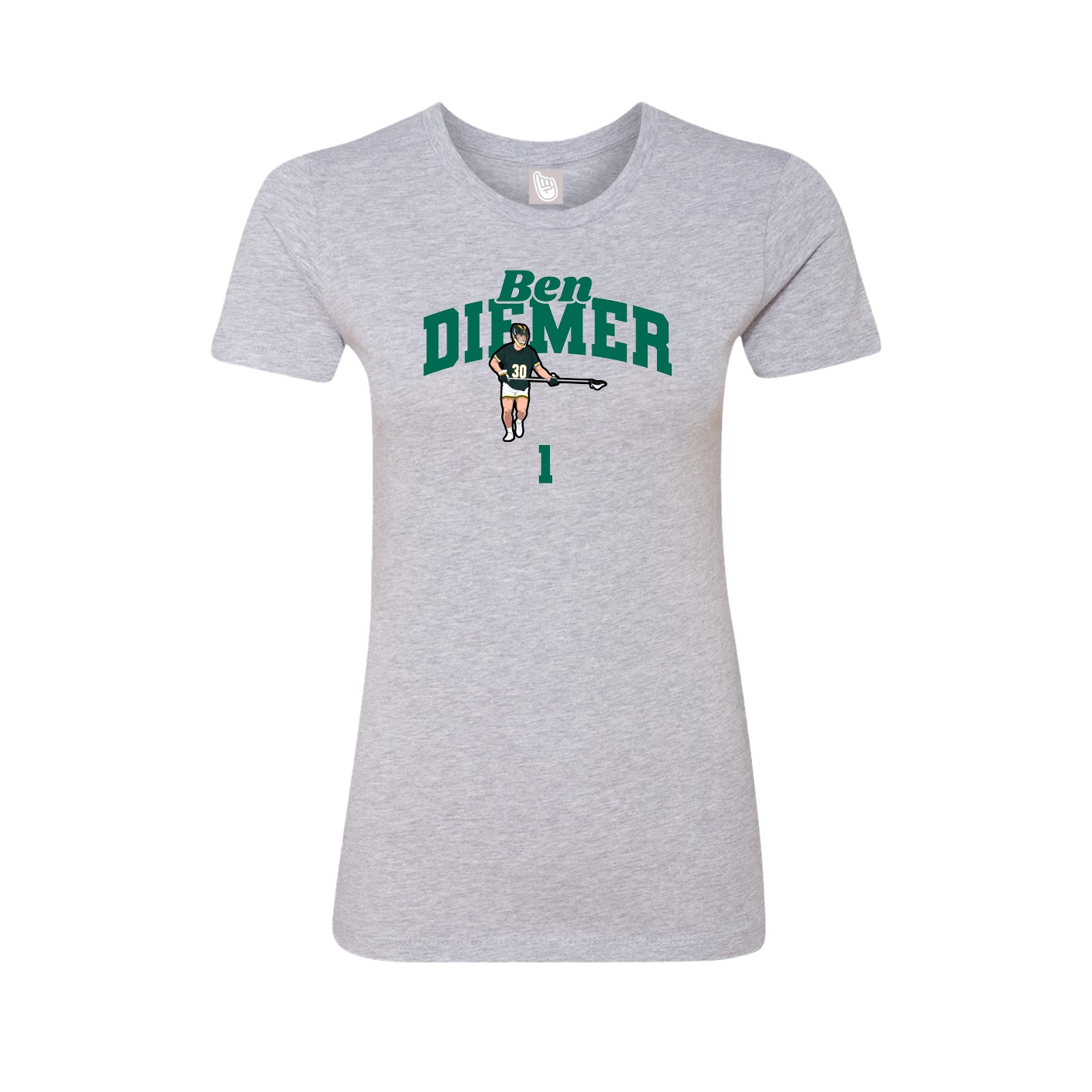 Fitted Women's Tee — Signature Arch in Grey
