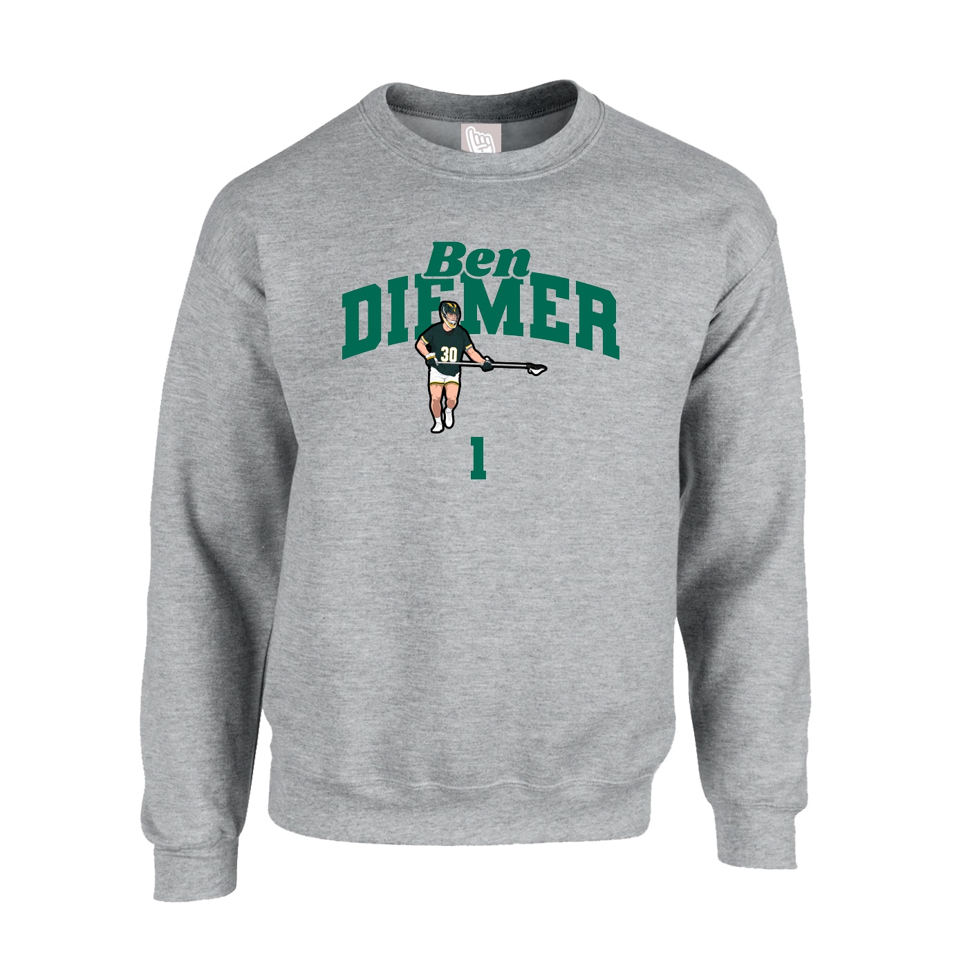 Fleece Crew — Signature Arch in Grey