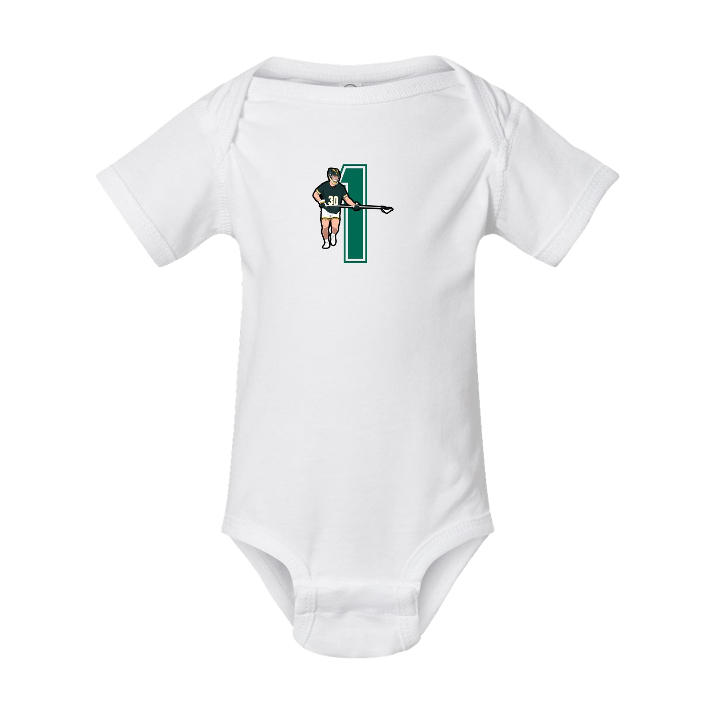 Baby Onesie — Number in White