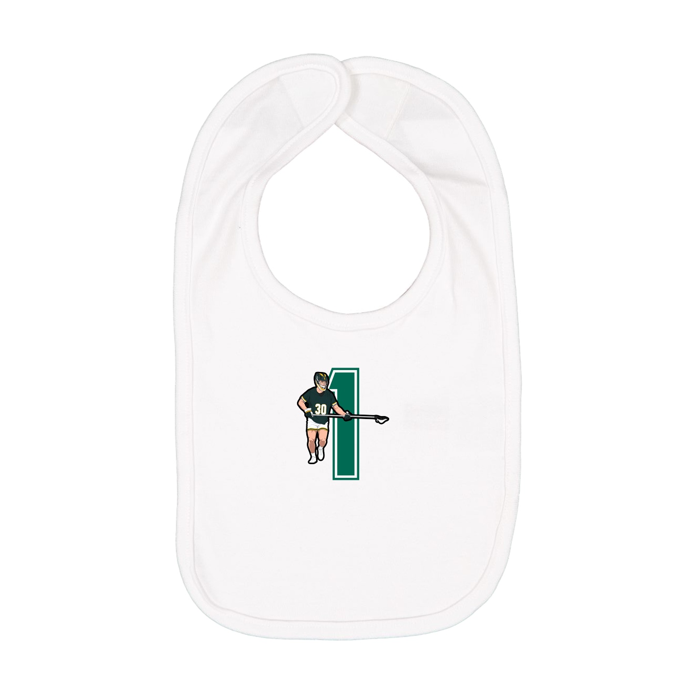 Infant Bib — Number in White