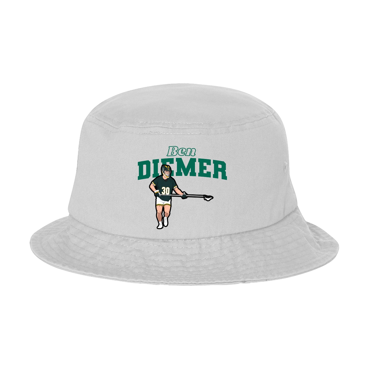 Bucket Cap — Name Arch in White