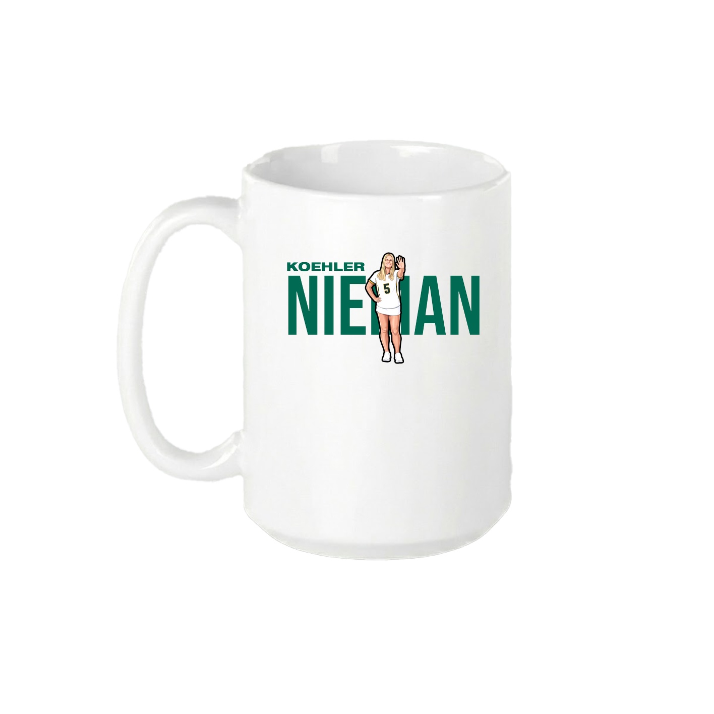 15oz Coffee Mug — Player Name in White