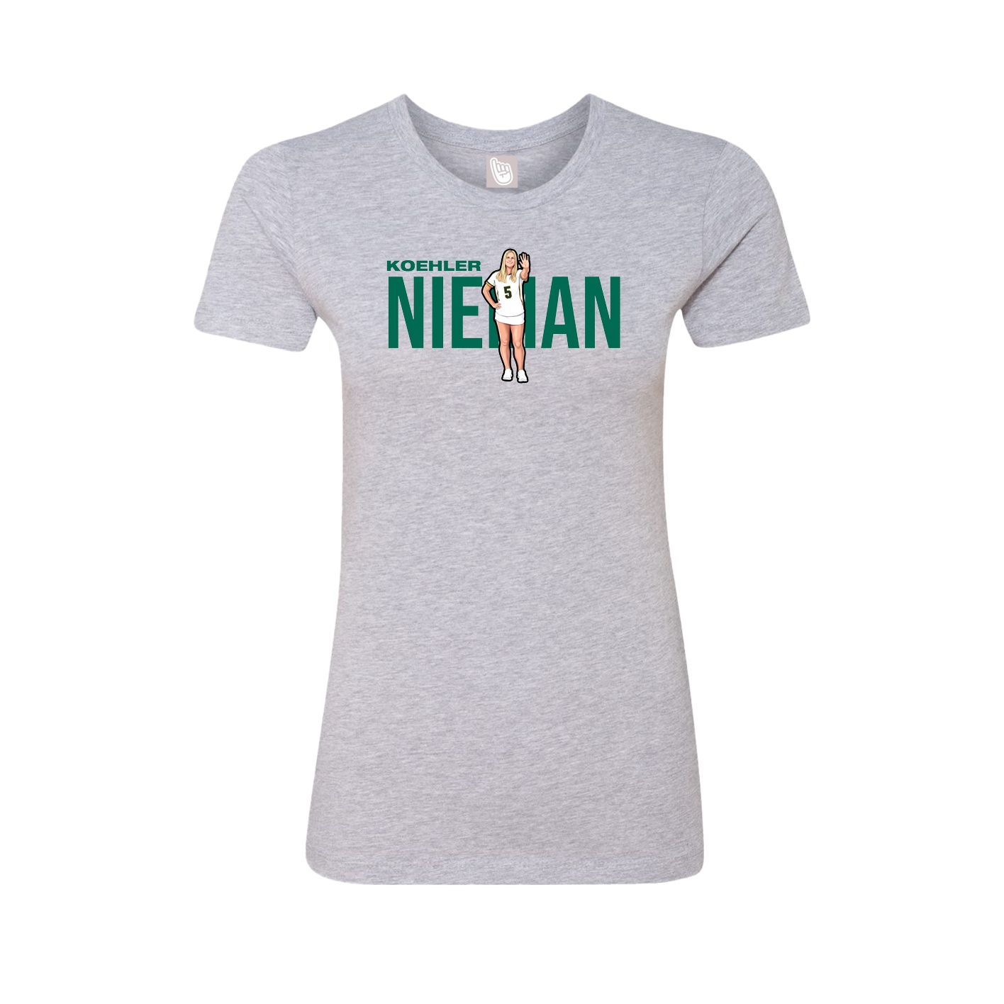 Fitted Women's Tee — Player Name in Grey