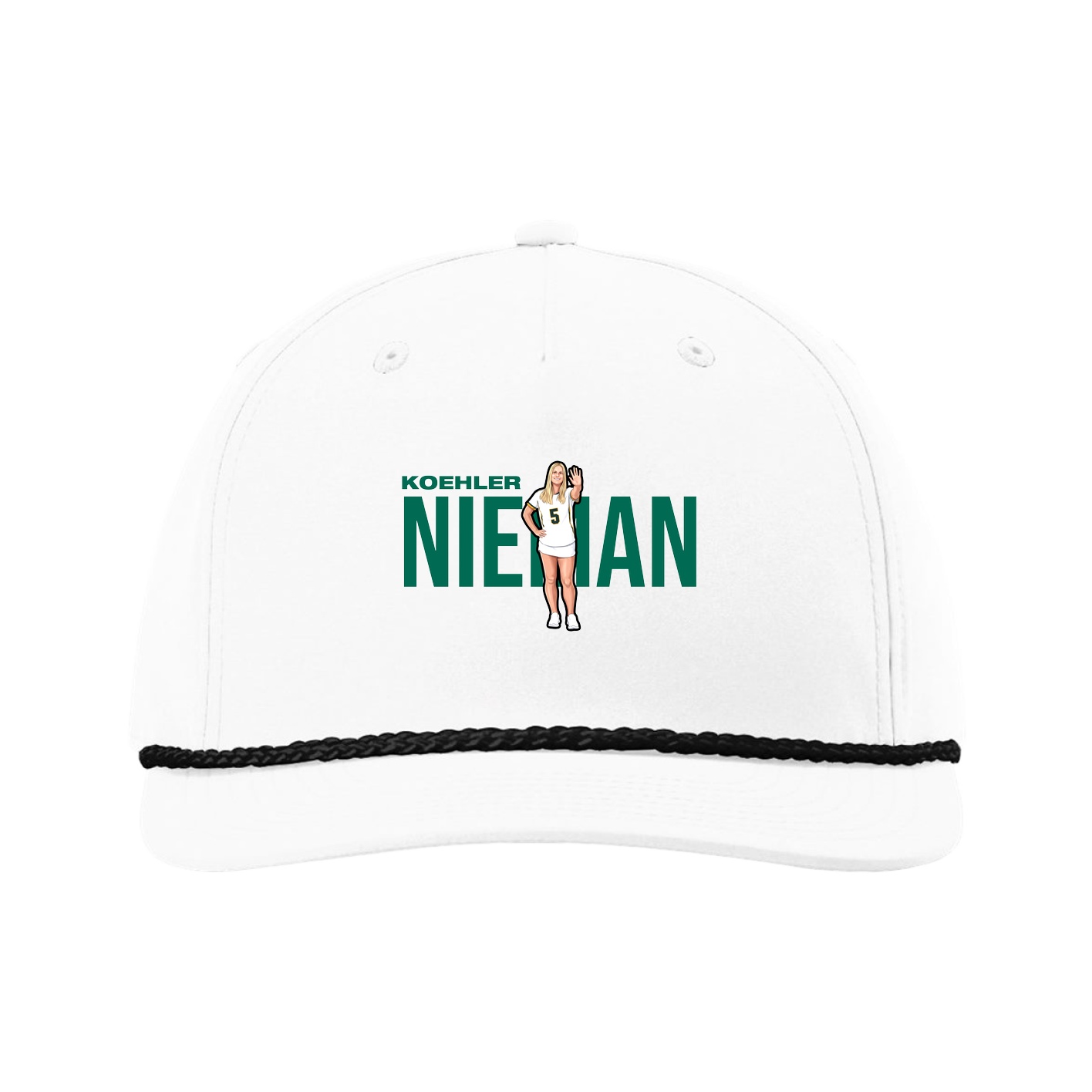 Five-Panel Classic Rope Cap — Player Name in White