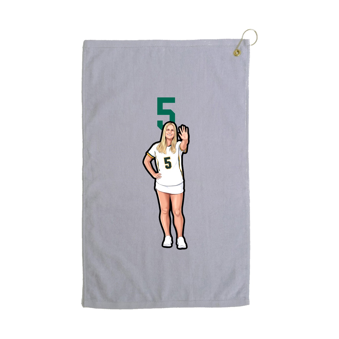 Golf Towel — Number Top in Grey