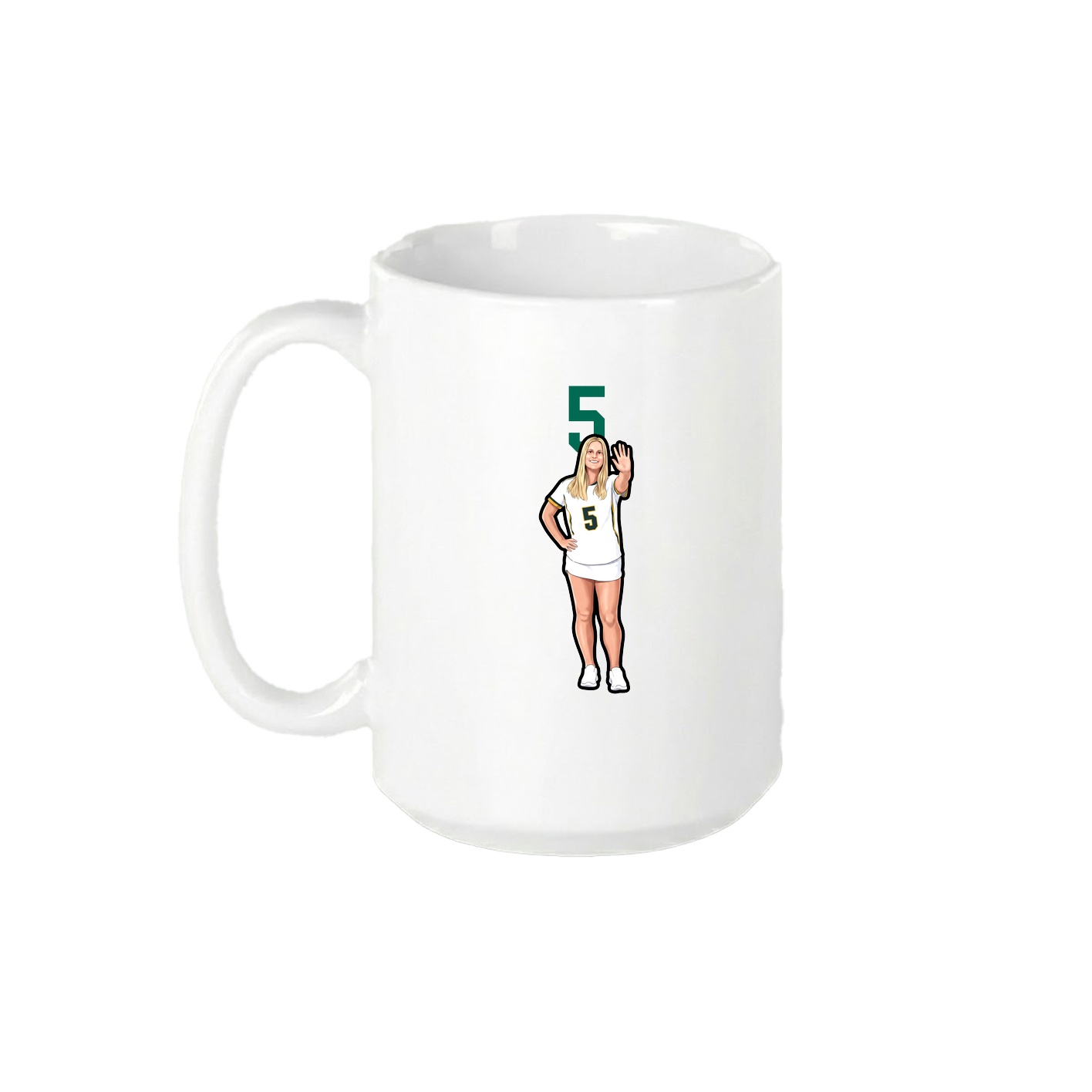 15oz Coffee Mug — Number Top in White