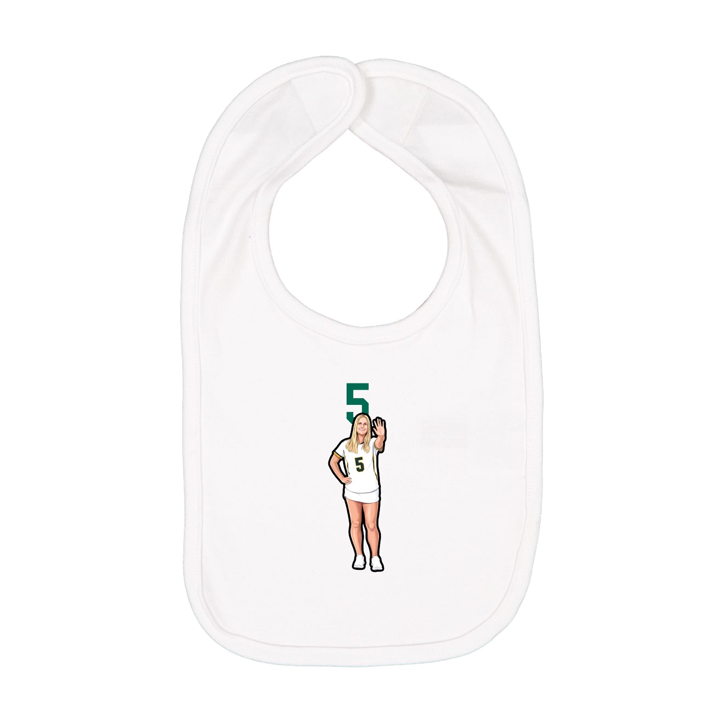 Infant Bib — Number Top in White