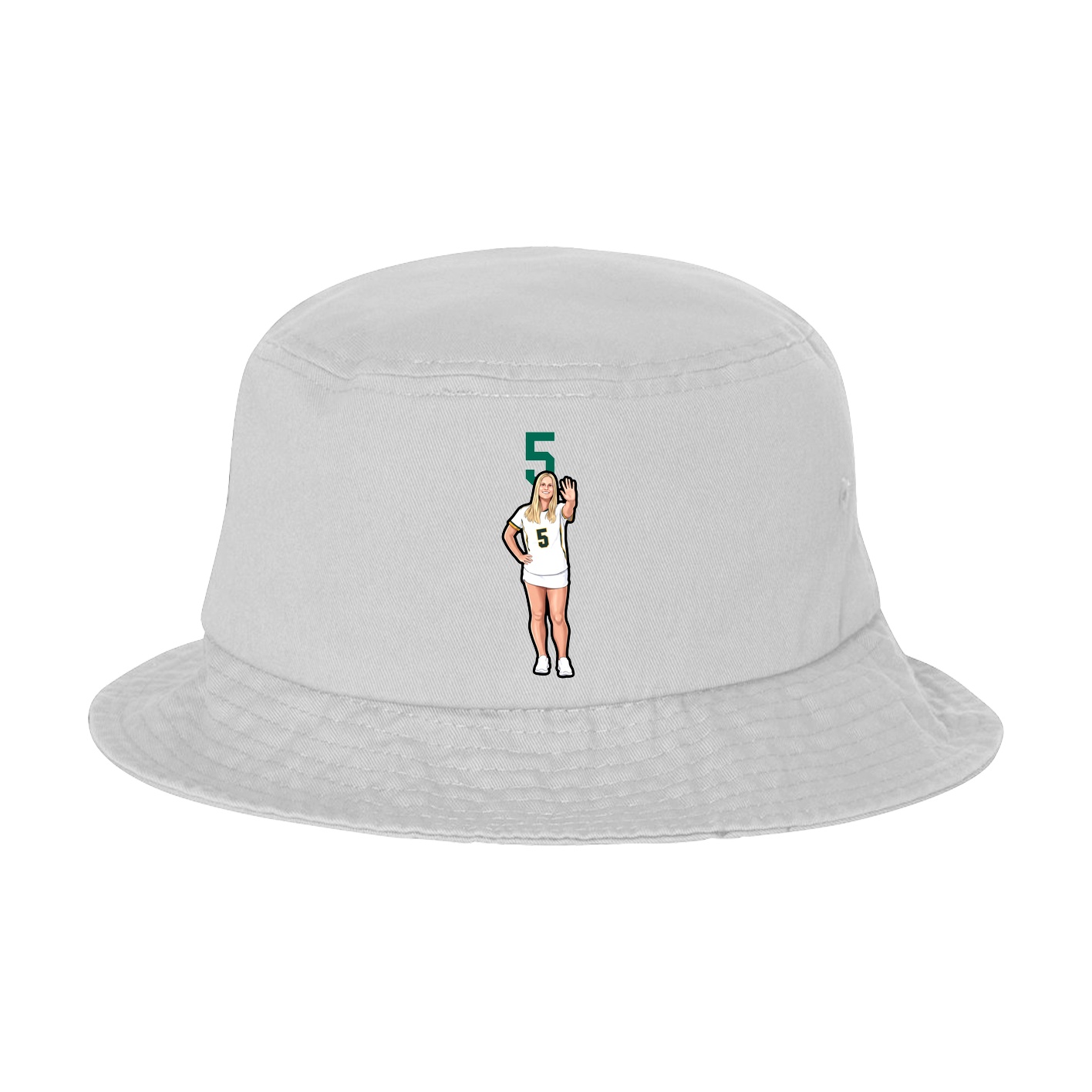 Bucket Cap — Number Top in White