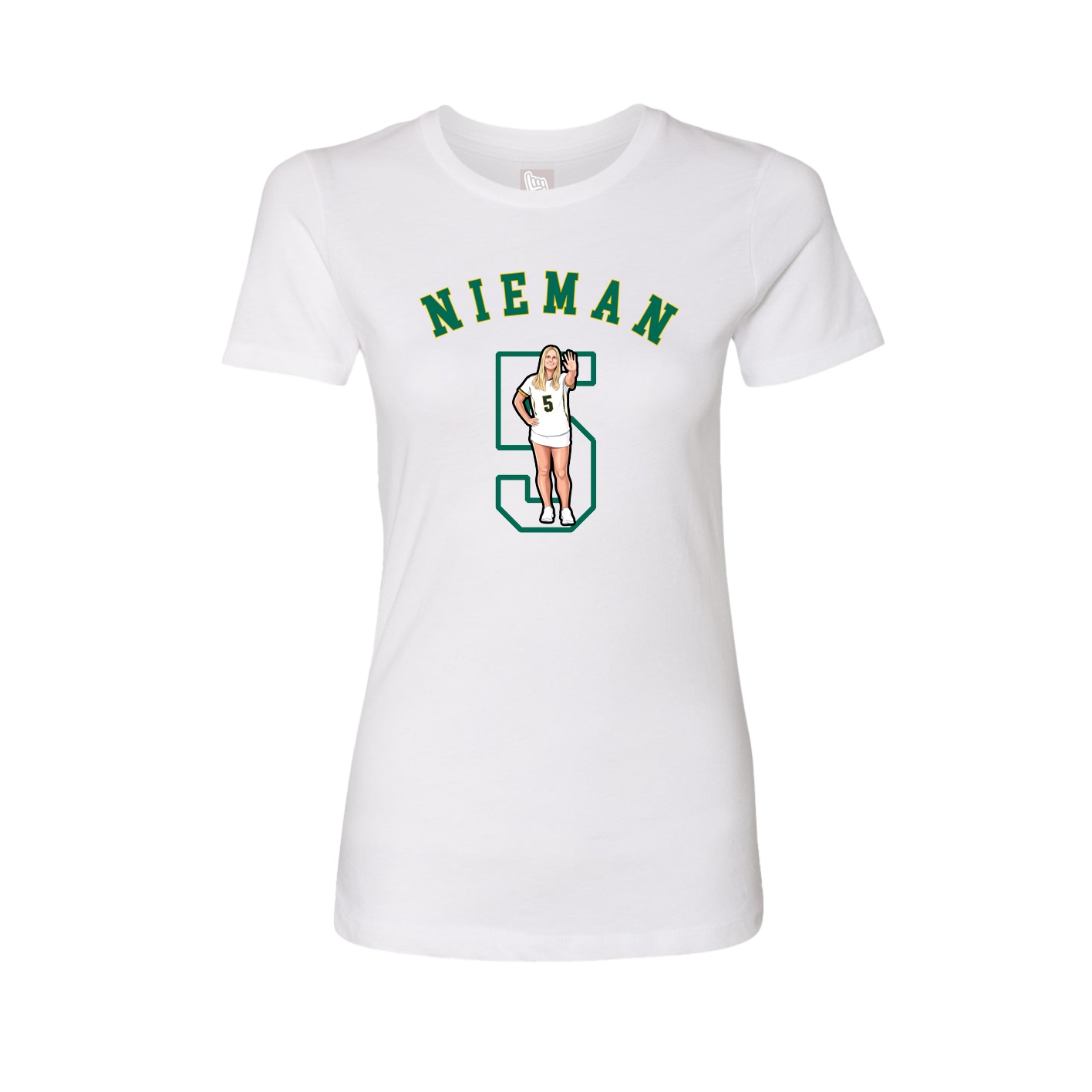 Fitted Women's Tee — Shirsey Arch in White