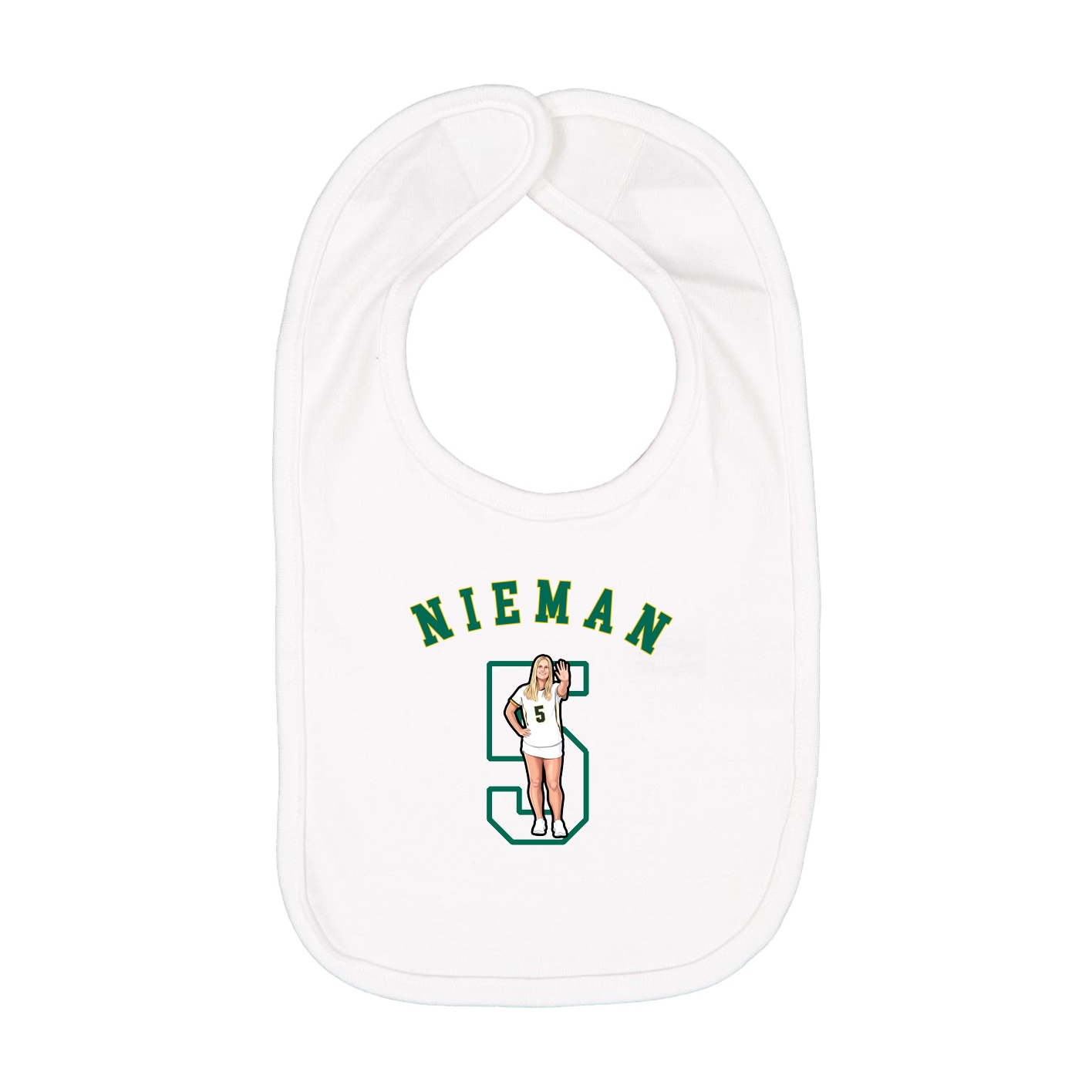 Infant Bib — Shirsey Arch in White