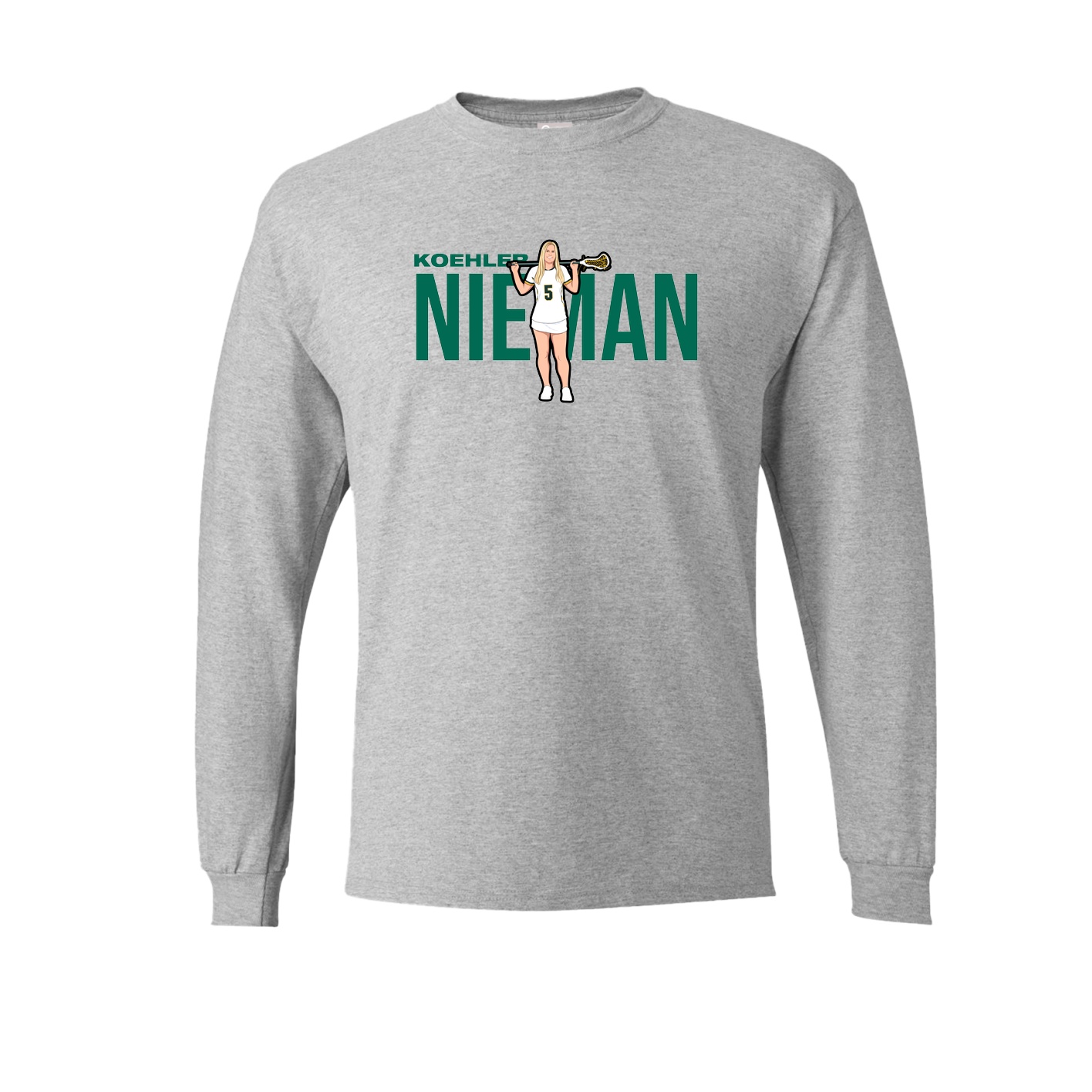 Long Sleeve Tee — Player Name in Grey