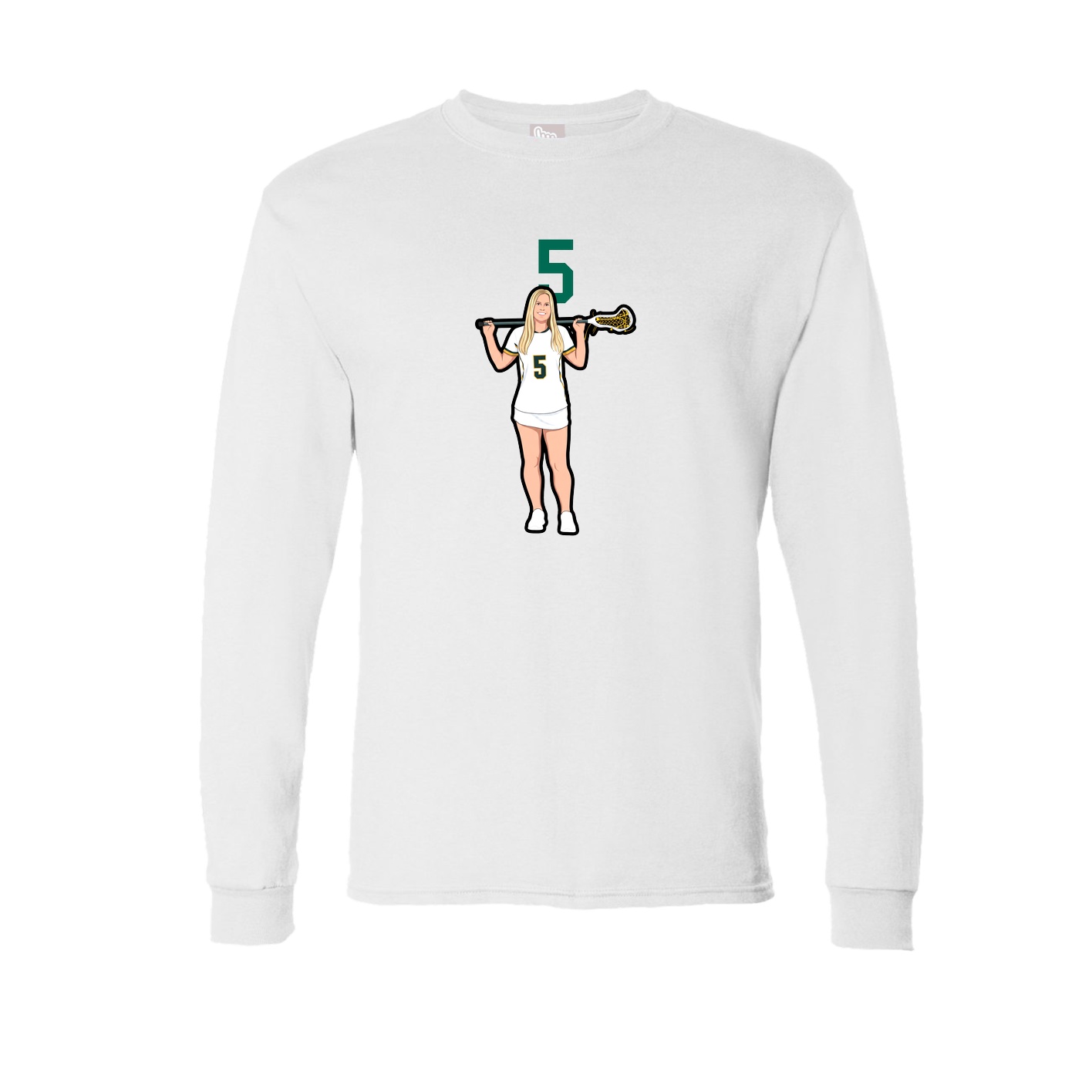 Long Sleeve Tee — Number Top in White