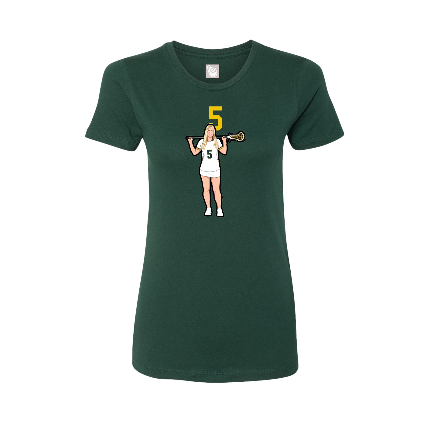 Fitted Women's Tee — Number Top in Green