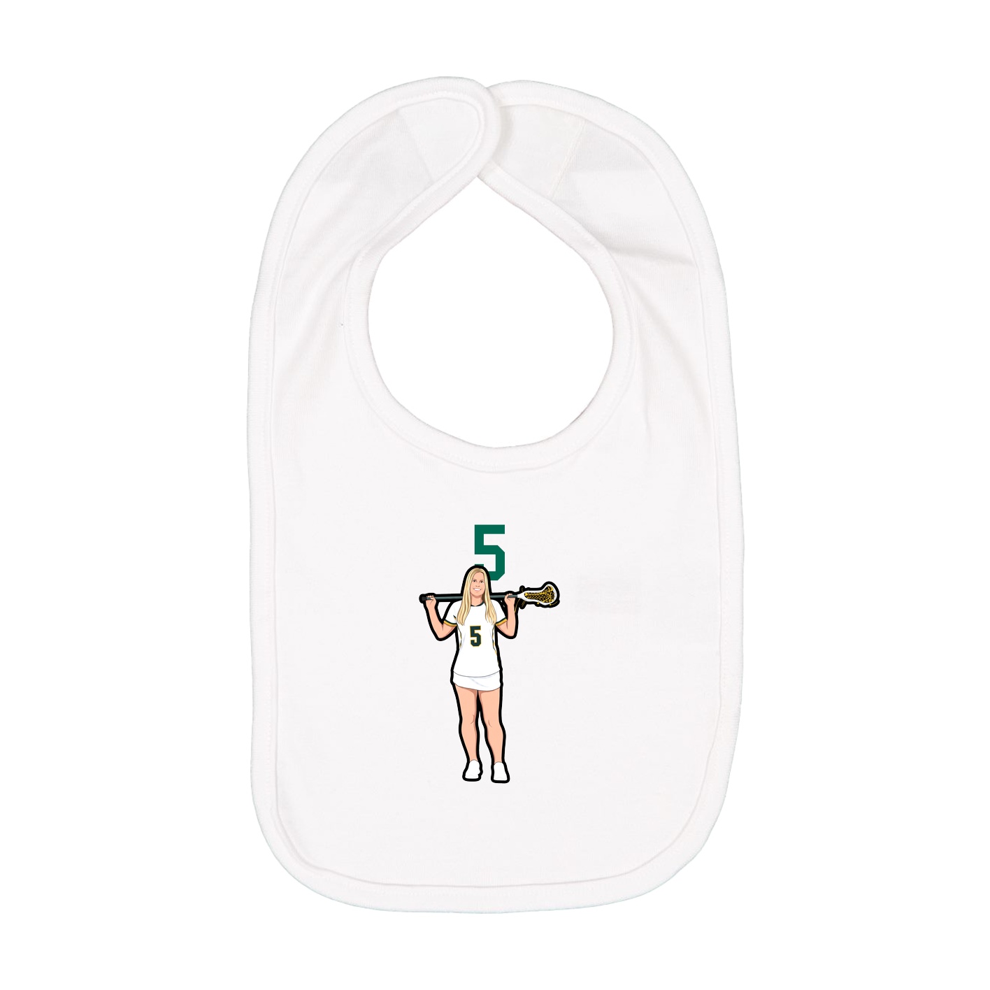 Infant Bib — Number Top in White