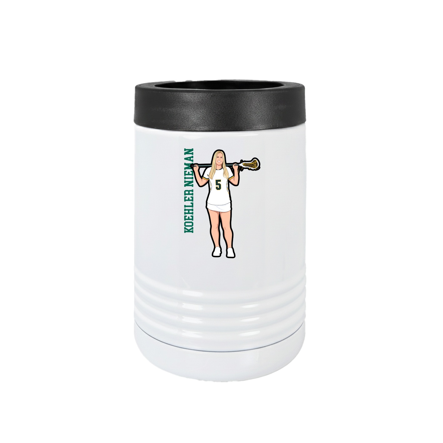 Beverage Holder — Name Vertical in White