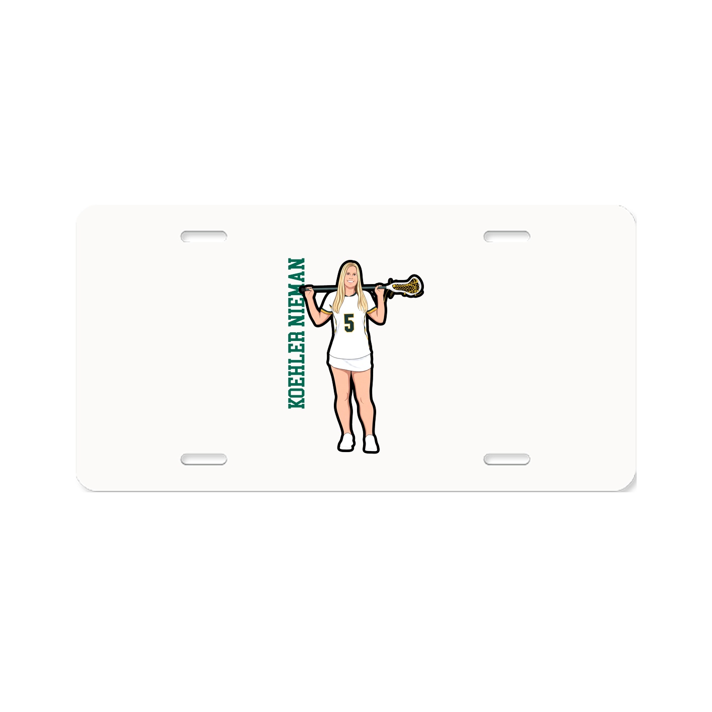 License Plate — Name Vertical in Classic