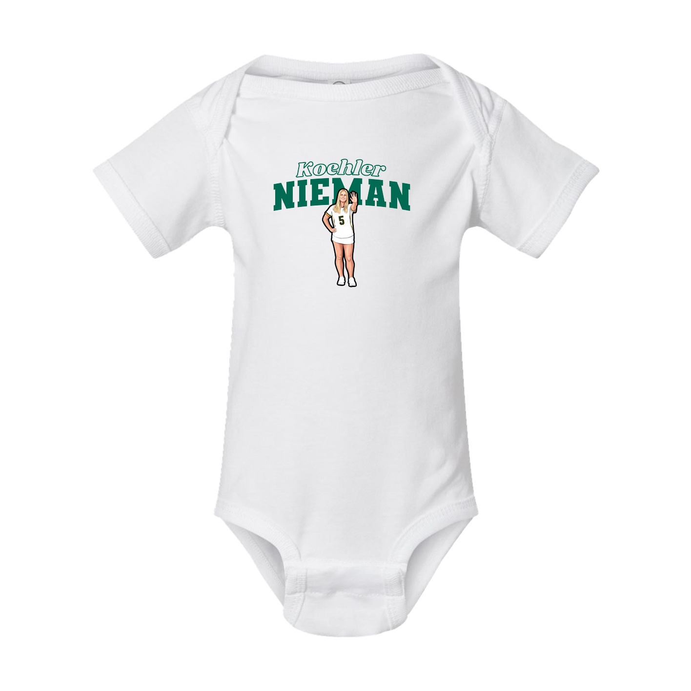 Baby Onesie — Name Arch in White