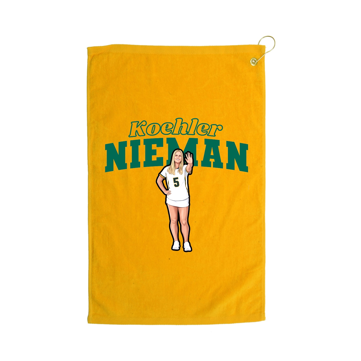 Golf Towel — Name Arch in Gold