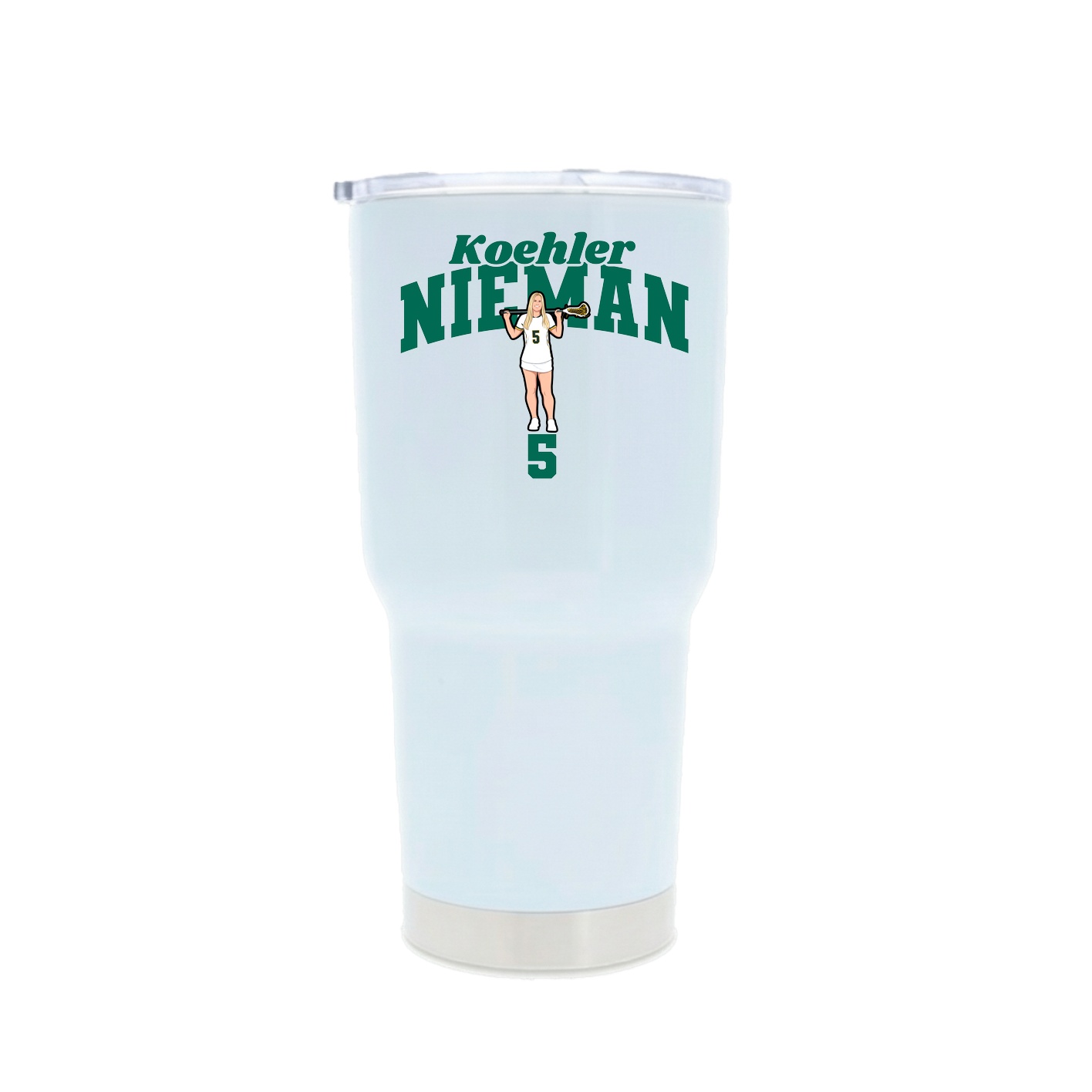 30oz Stainless Steel Tumbler — Signature Arch in White