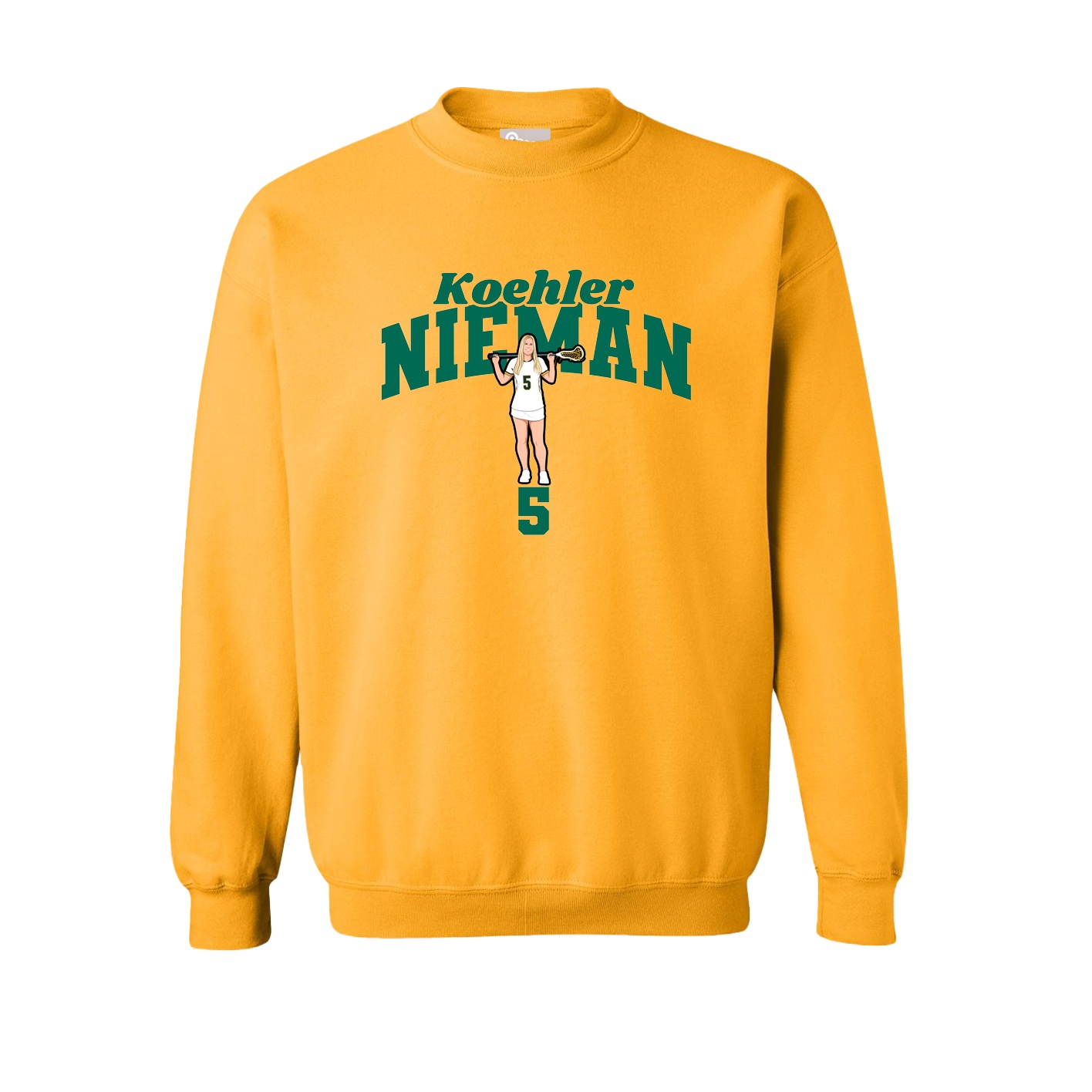 Fleece Crew — Signature Arch in Gold