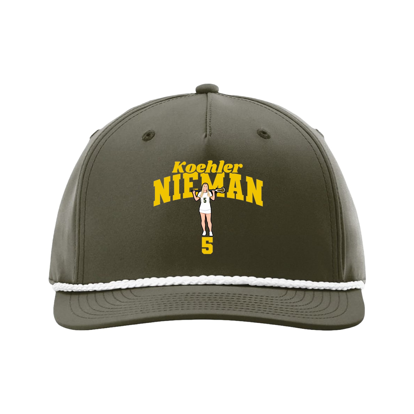 Five-Panel Classic Rope Cap — Signature Arch in Green