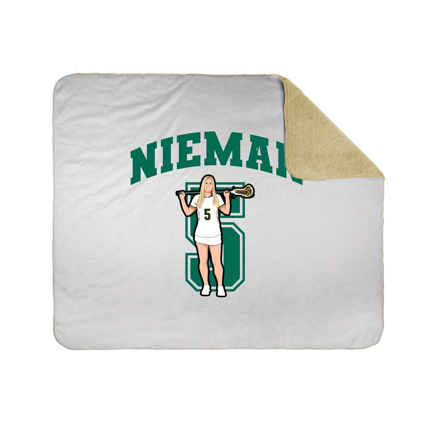 Throw Blanket — Number in White