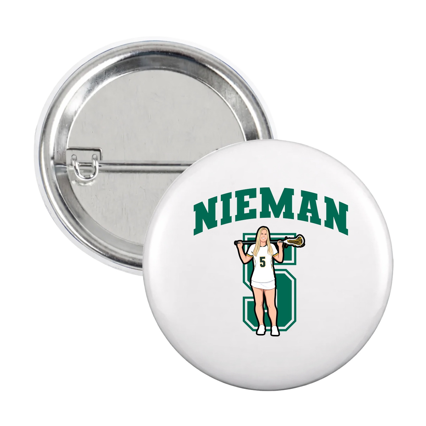 Game Day Button — Number in White