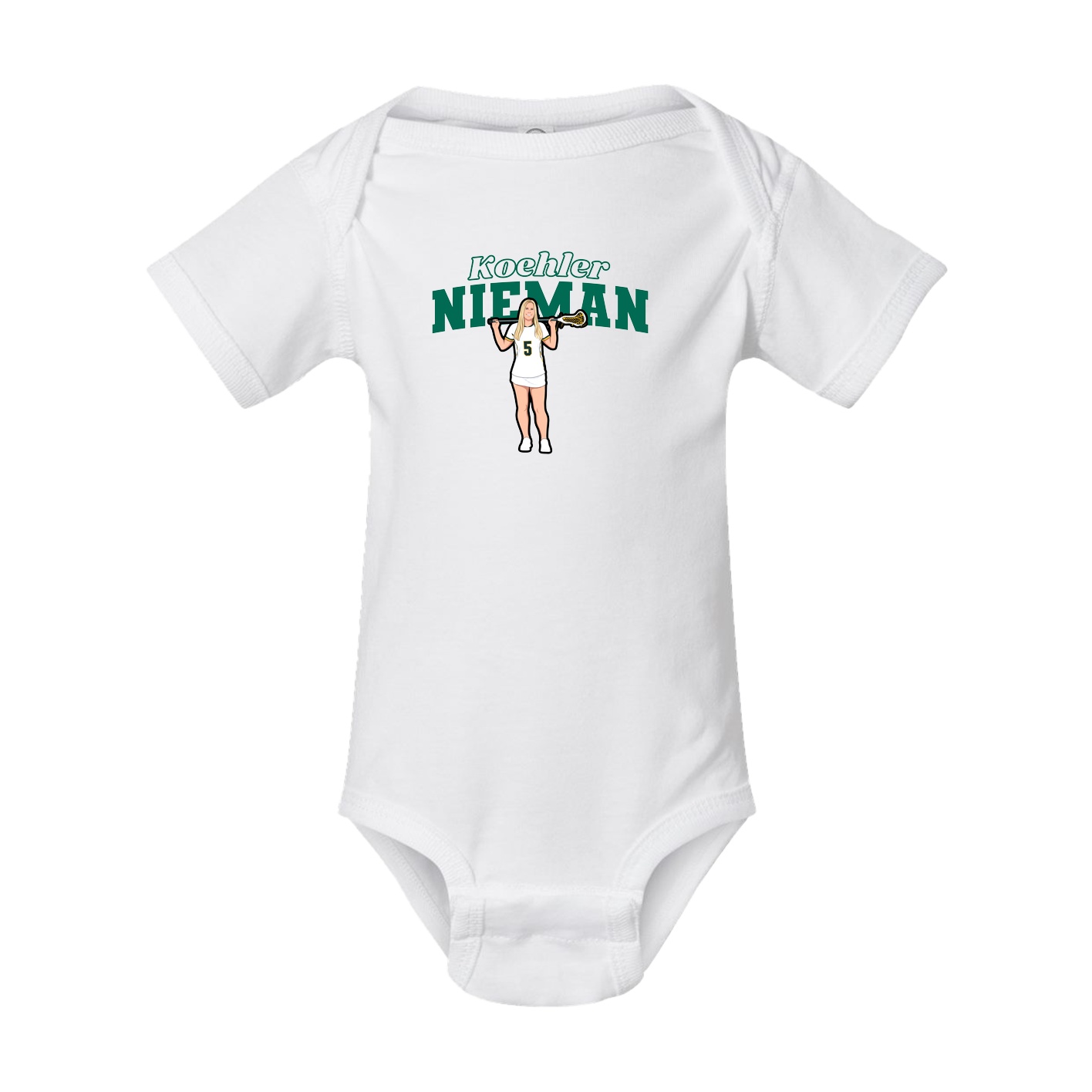 Baby Onesie — Name Arch in White