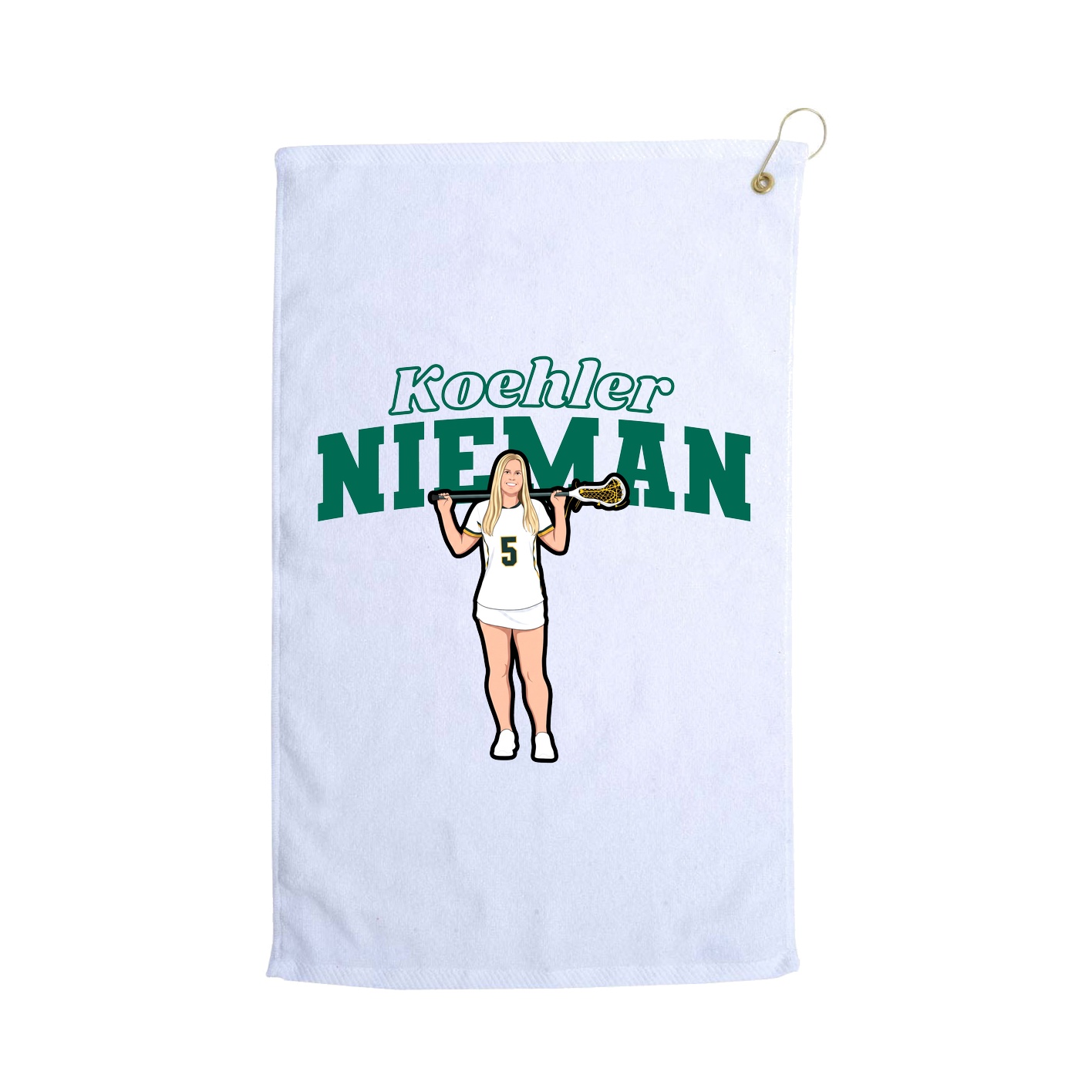 Golf Towel — Name Arch in White