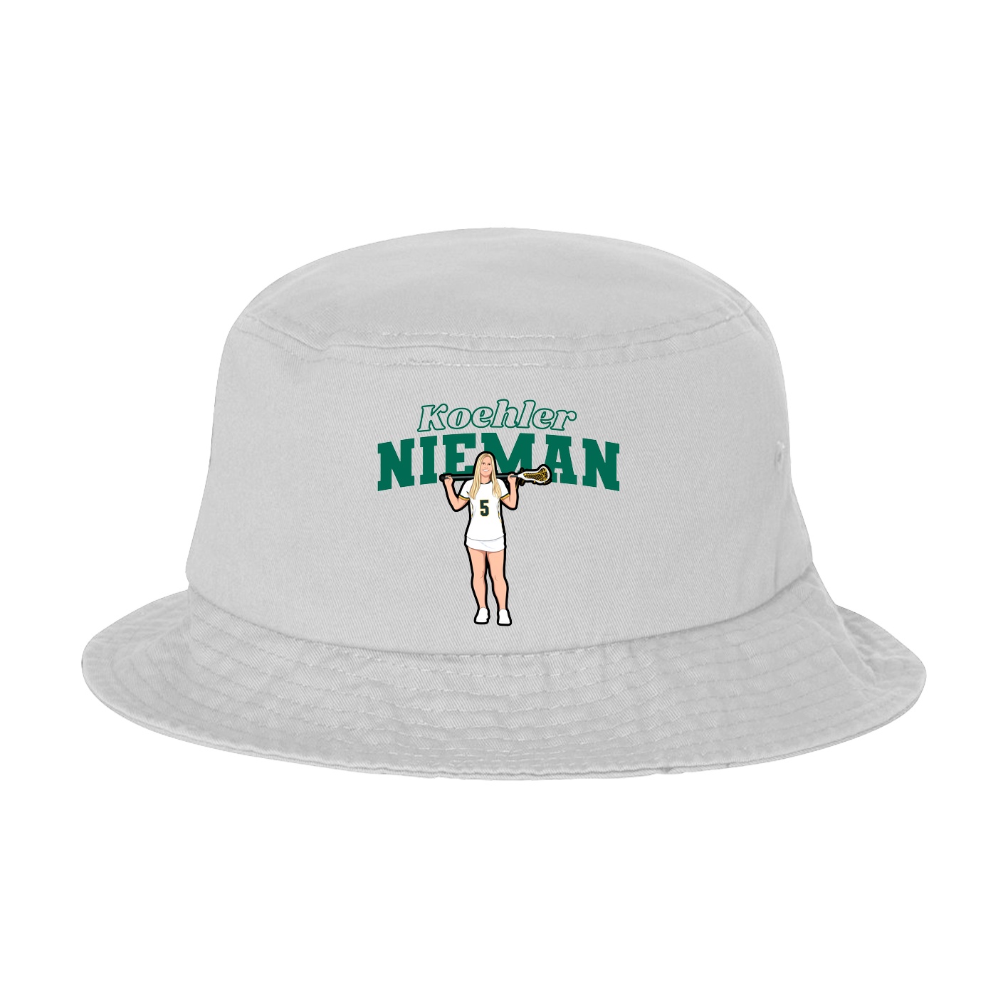 Bucket Cap — Name Arch in White