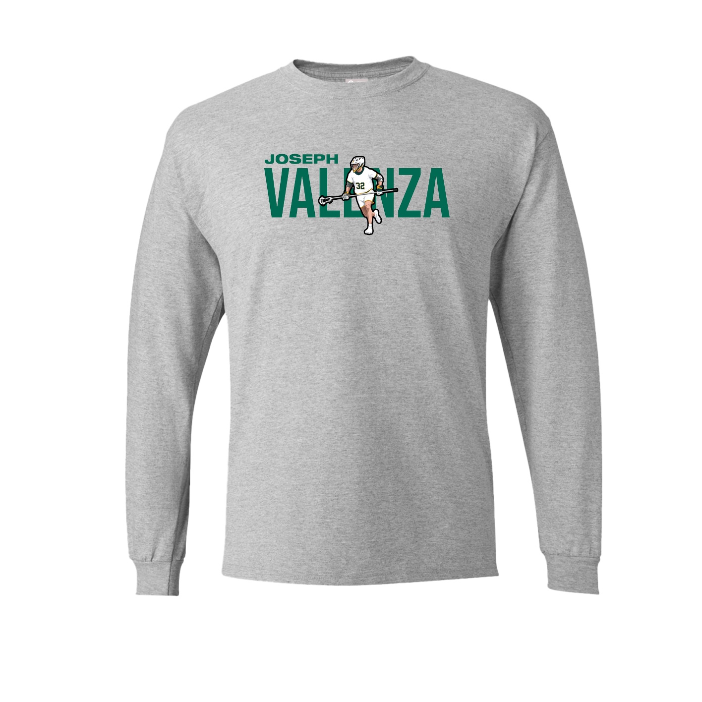 Long Sleeve Tee — Player Name in Grey