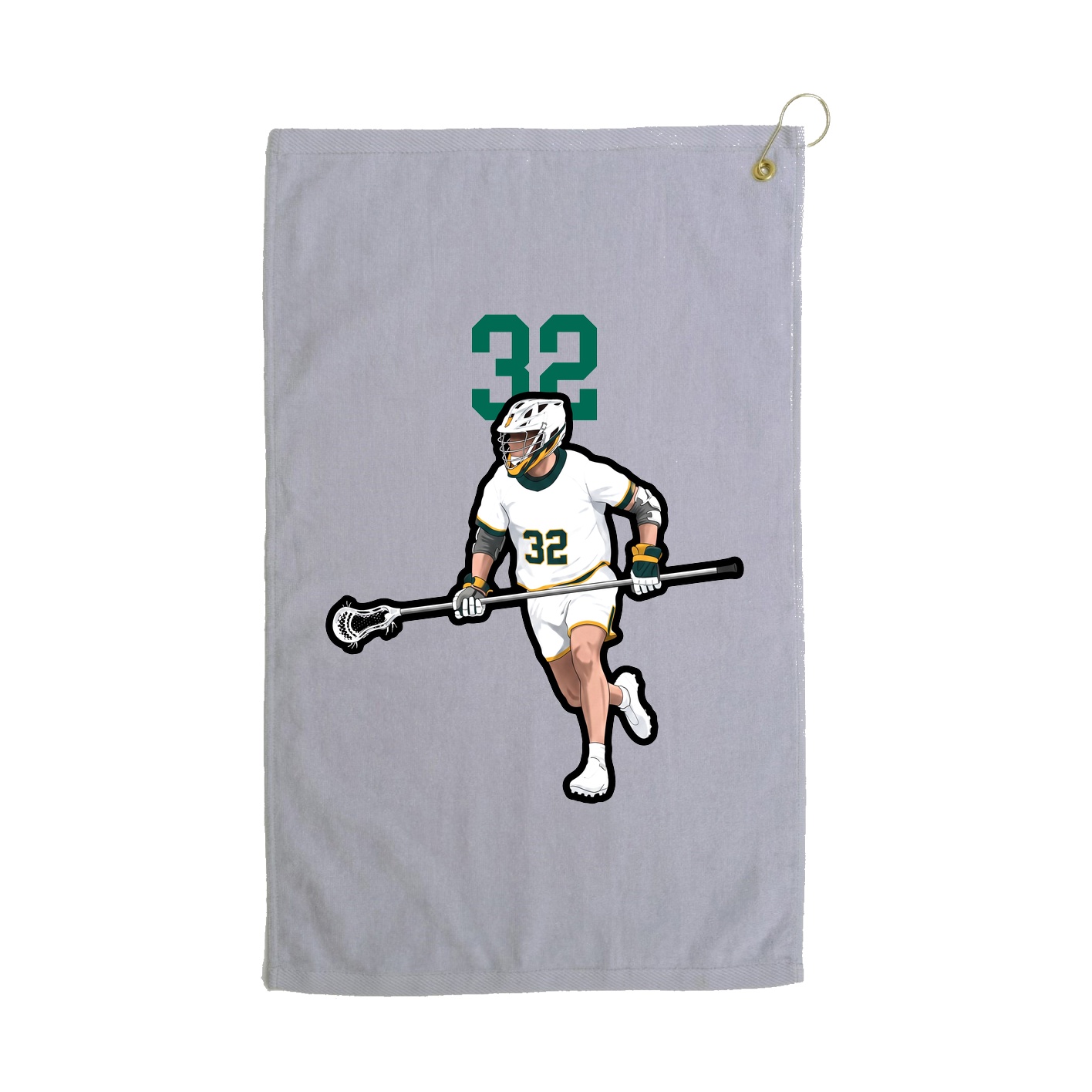 Golf Towel — Number Top in Grey