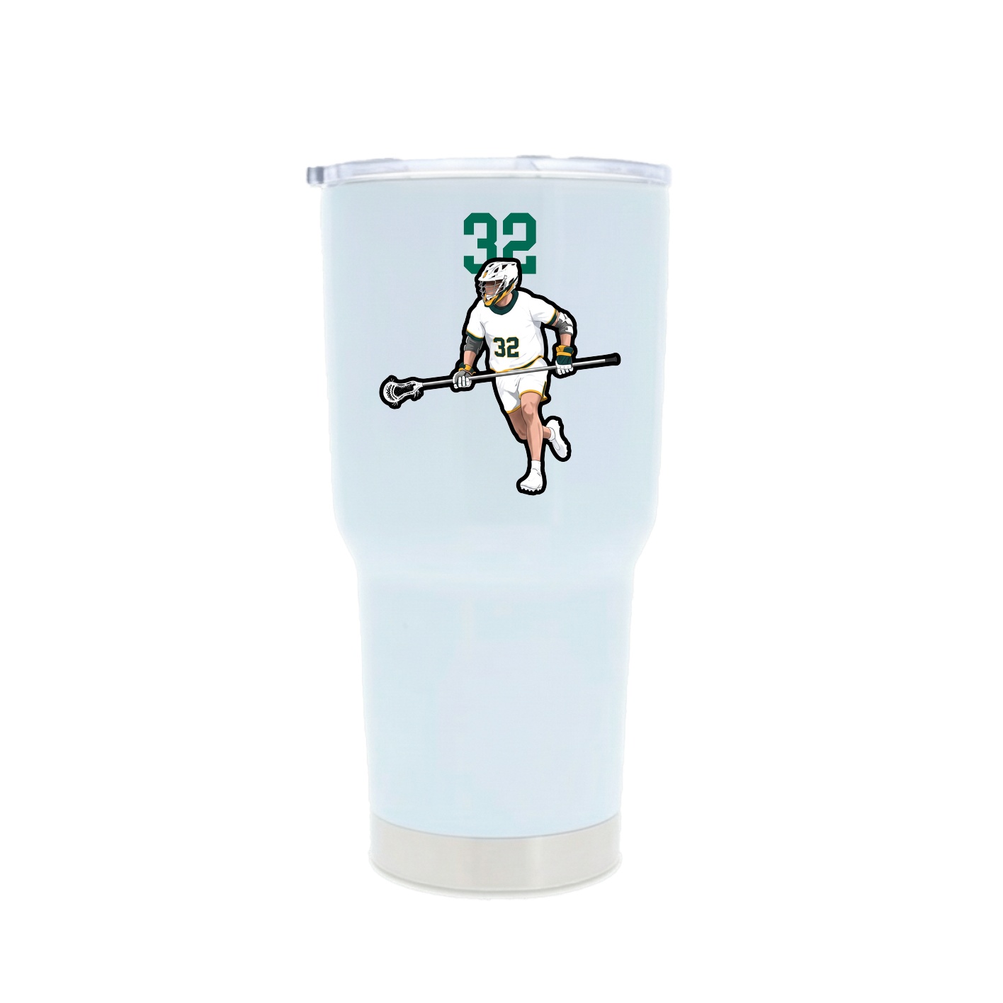 30oz Stainless Steel Tumbler — Number Top in White