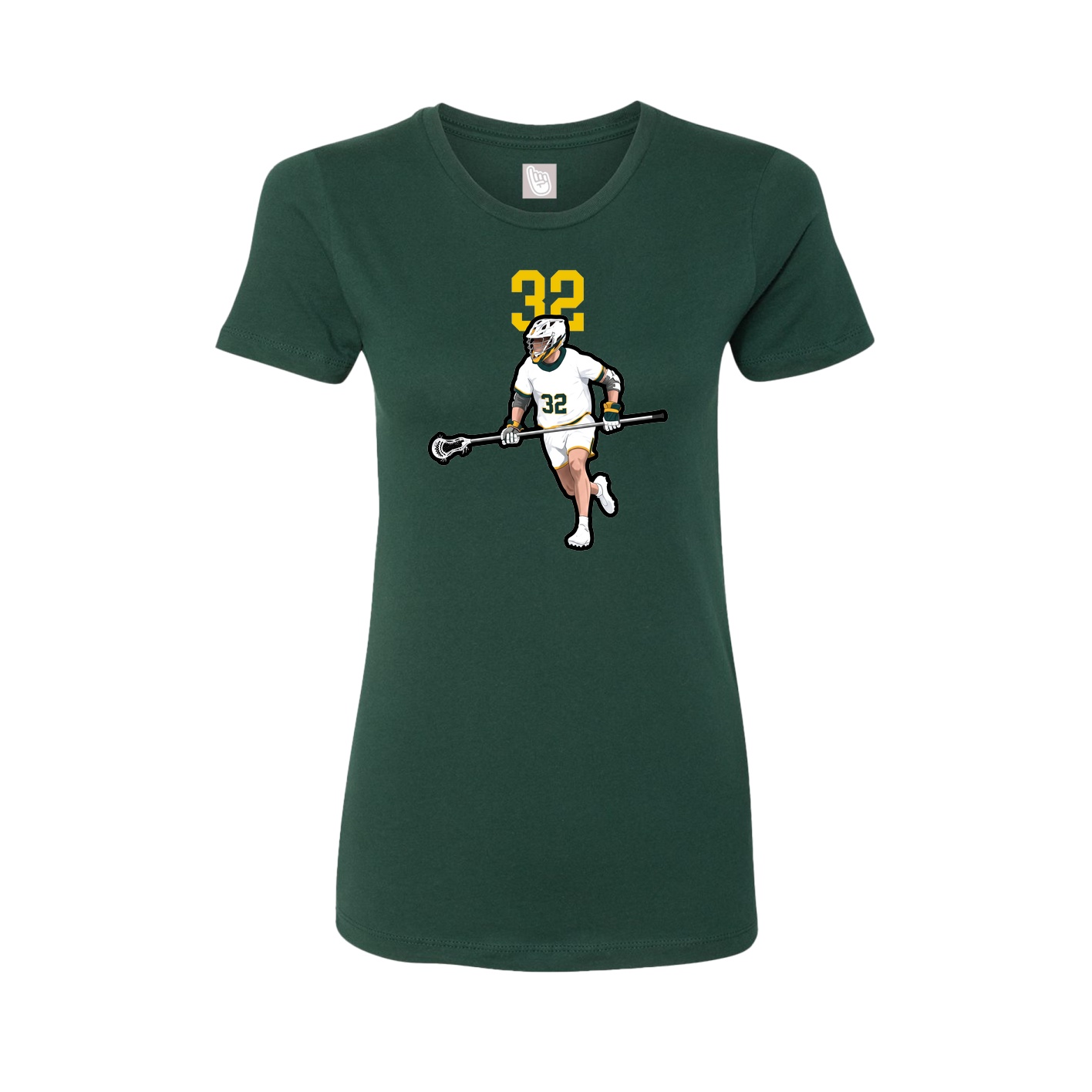 Fitted Women's Tee — Number Top in Green