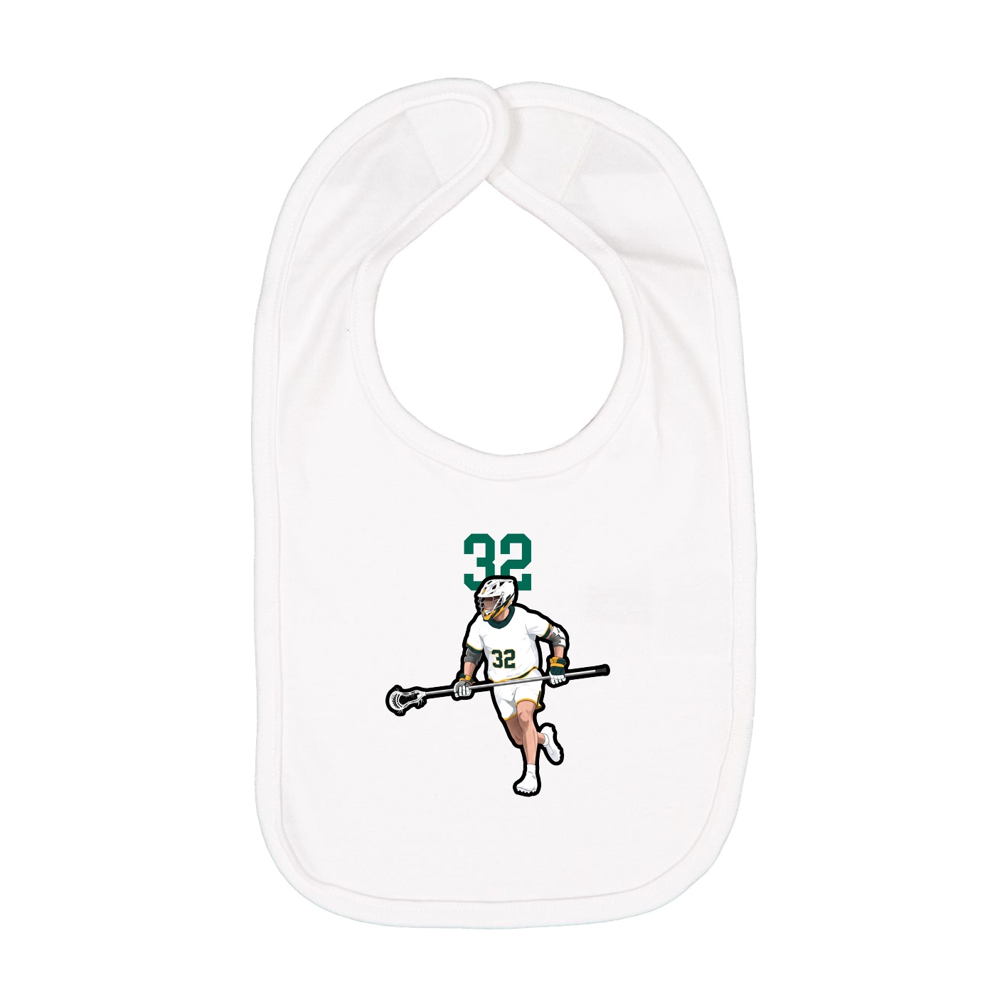 Infant Bib — Number Top in White
