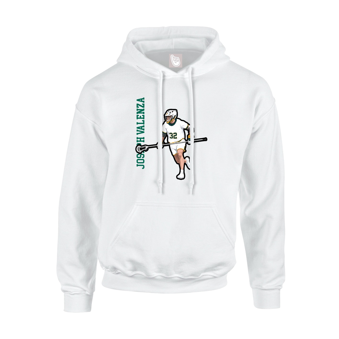 Hoodie — Name Vertical in White