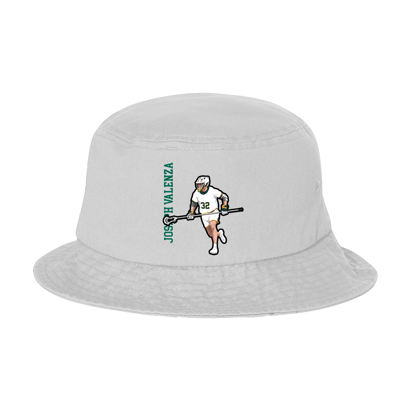 Bucket Cap — Name Vertical in White