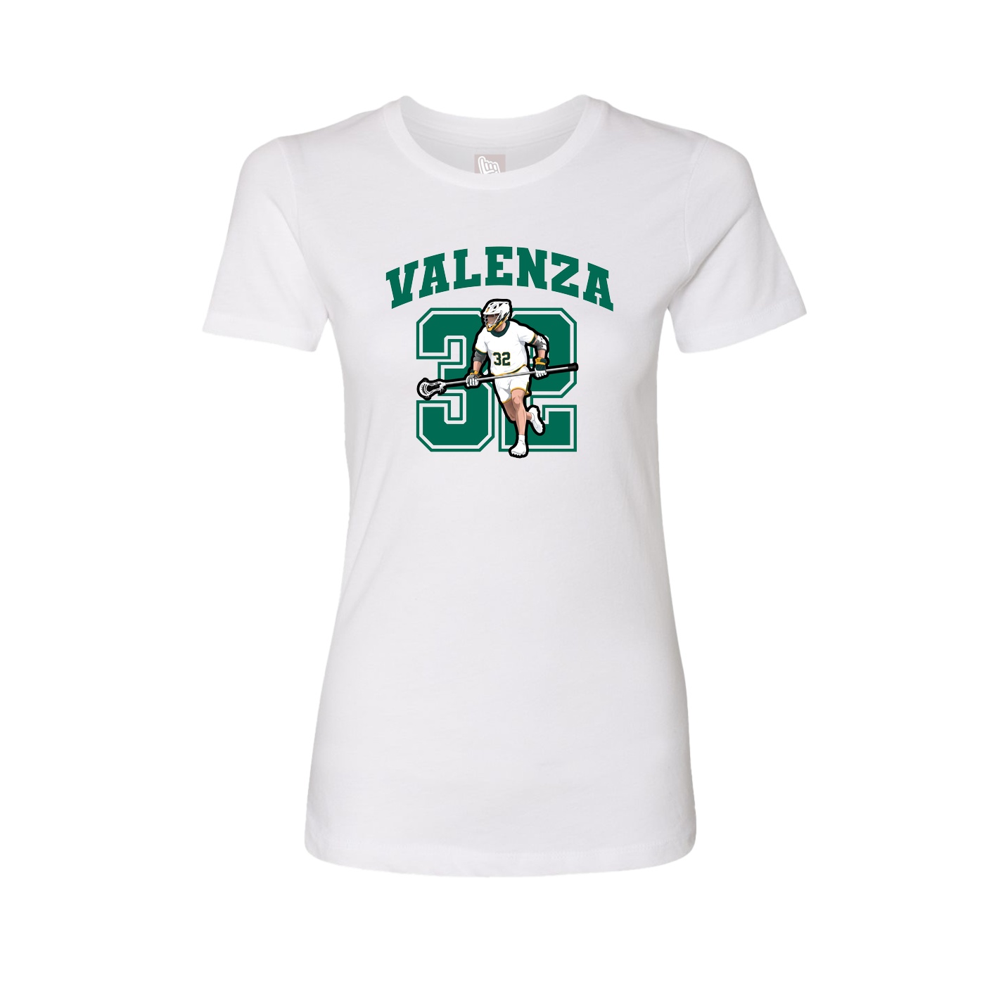 Fitted Women's Tee — Number in White