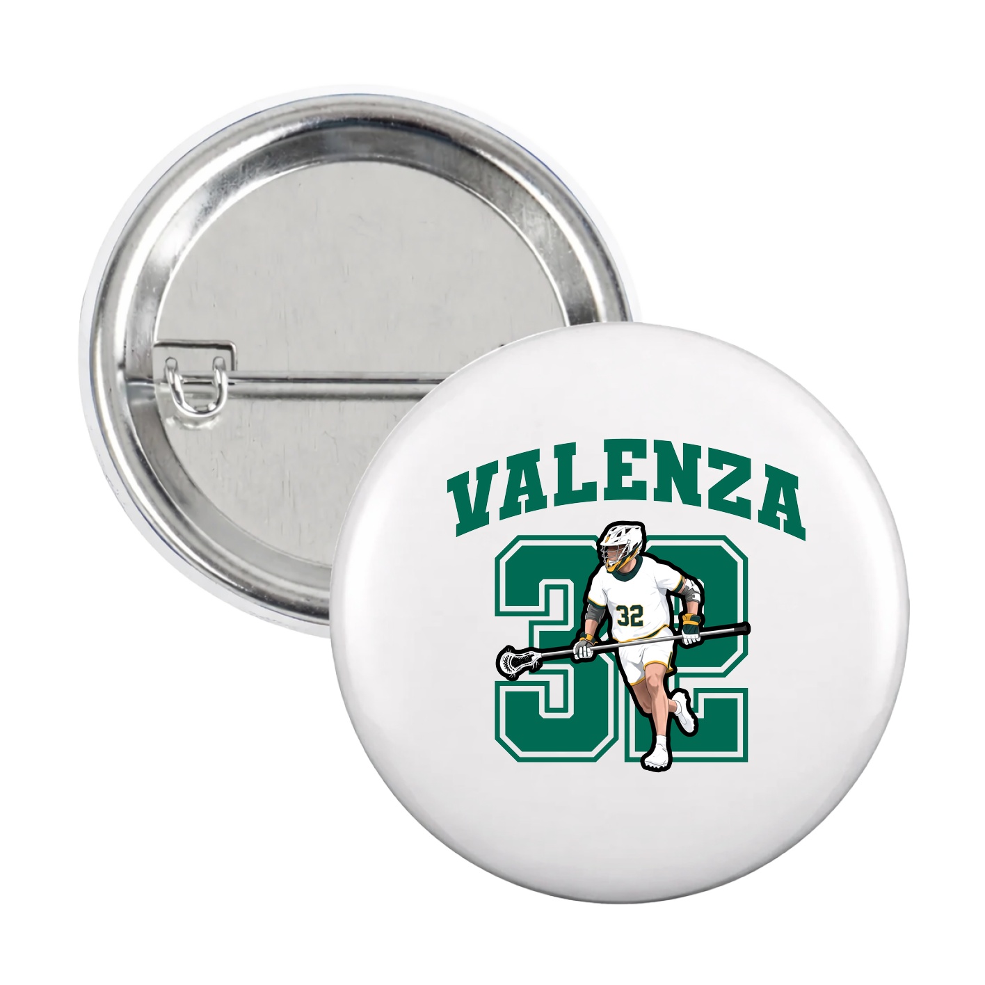 Game Day Button — Number in White
