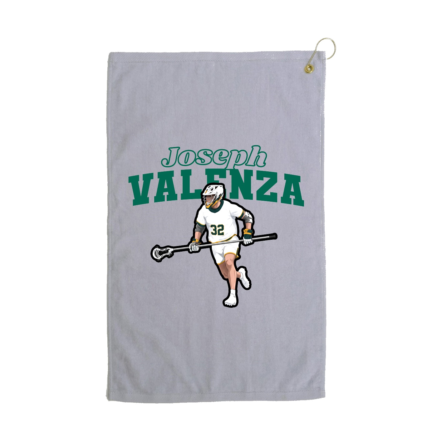 Golf Towel — Name Arch in Grey