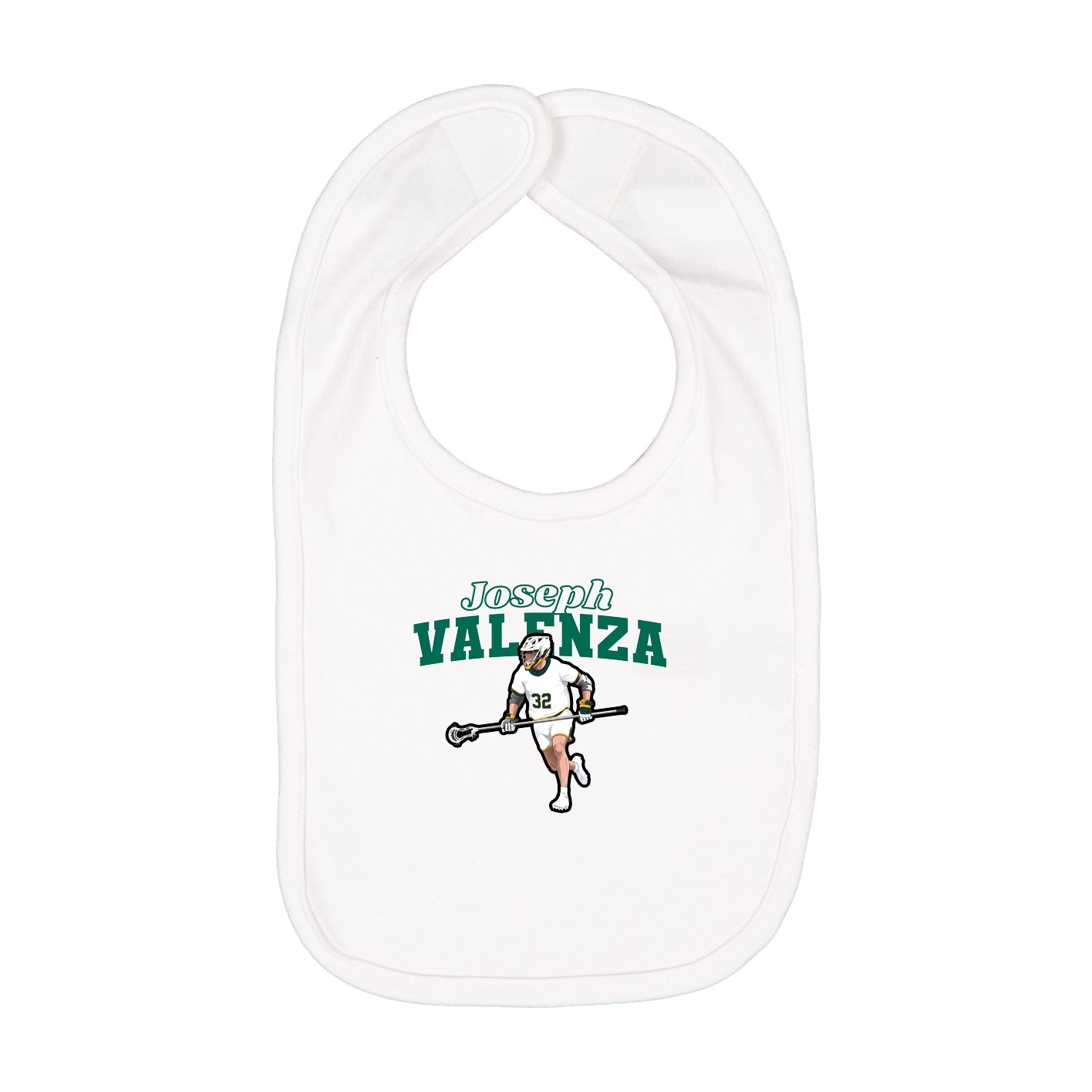 Infant Bib — Name Arch in White