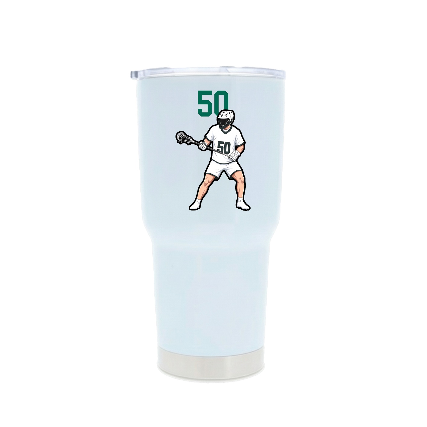30oz Stainless Steel Tumbler — Number Top in White