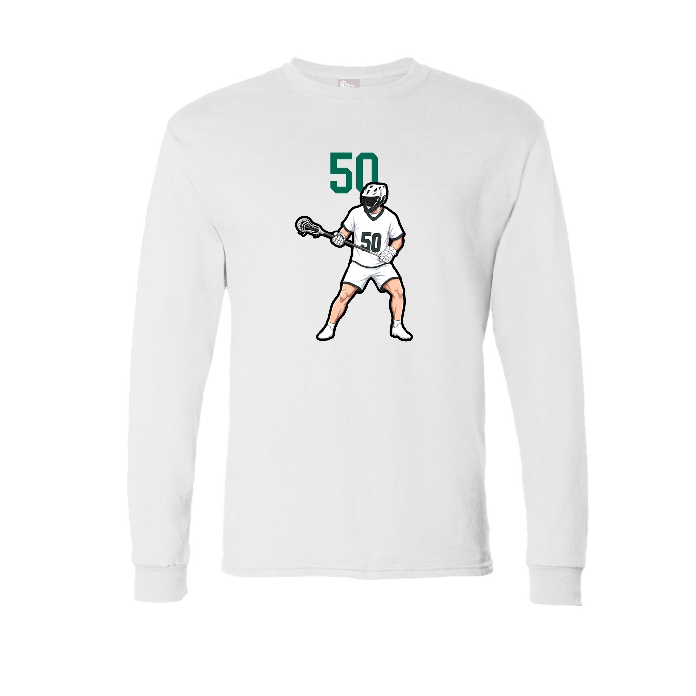 Long Sleeve Tee — Number Top in White